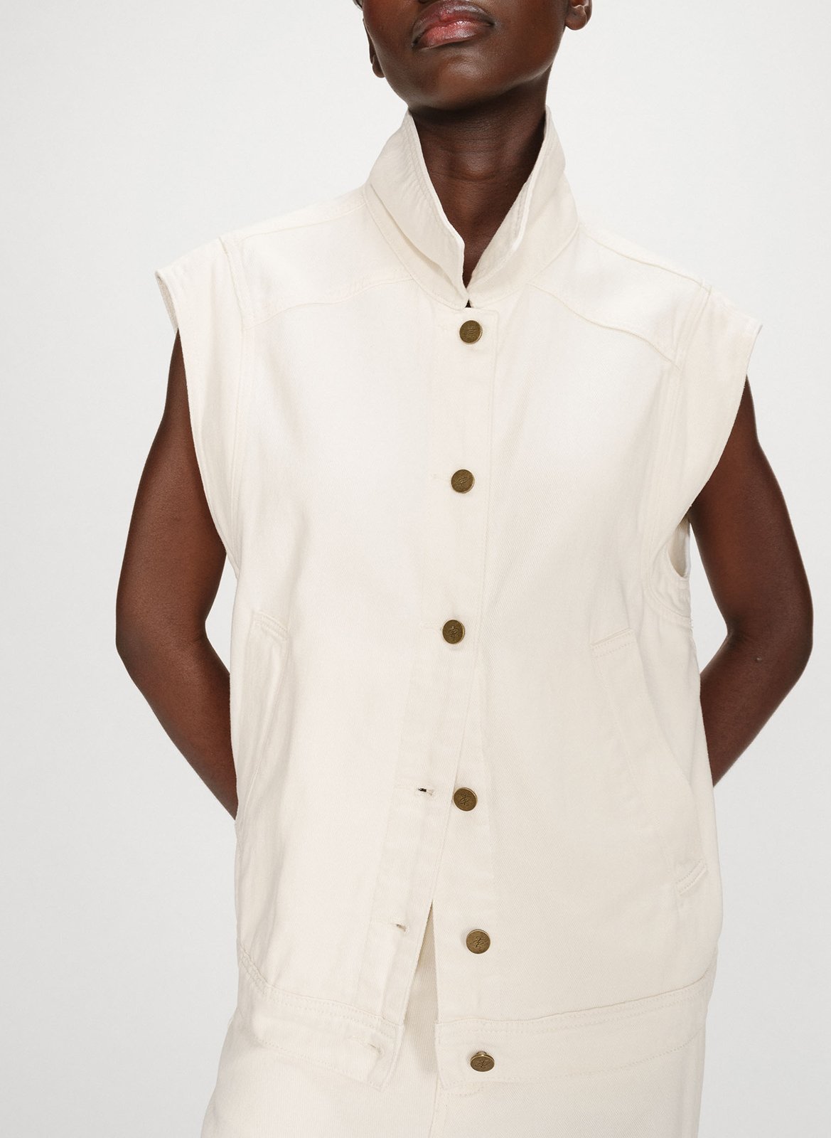 Veste oversize sans manches en denim GRACE ET MILA