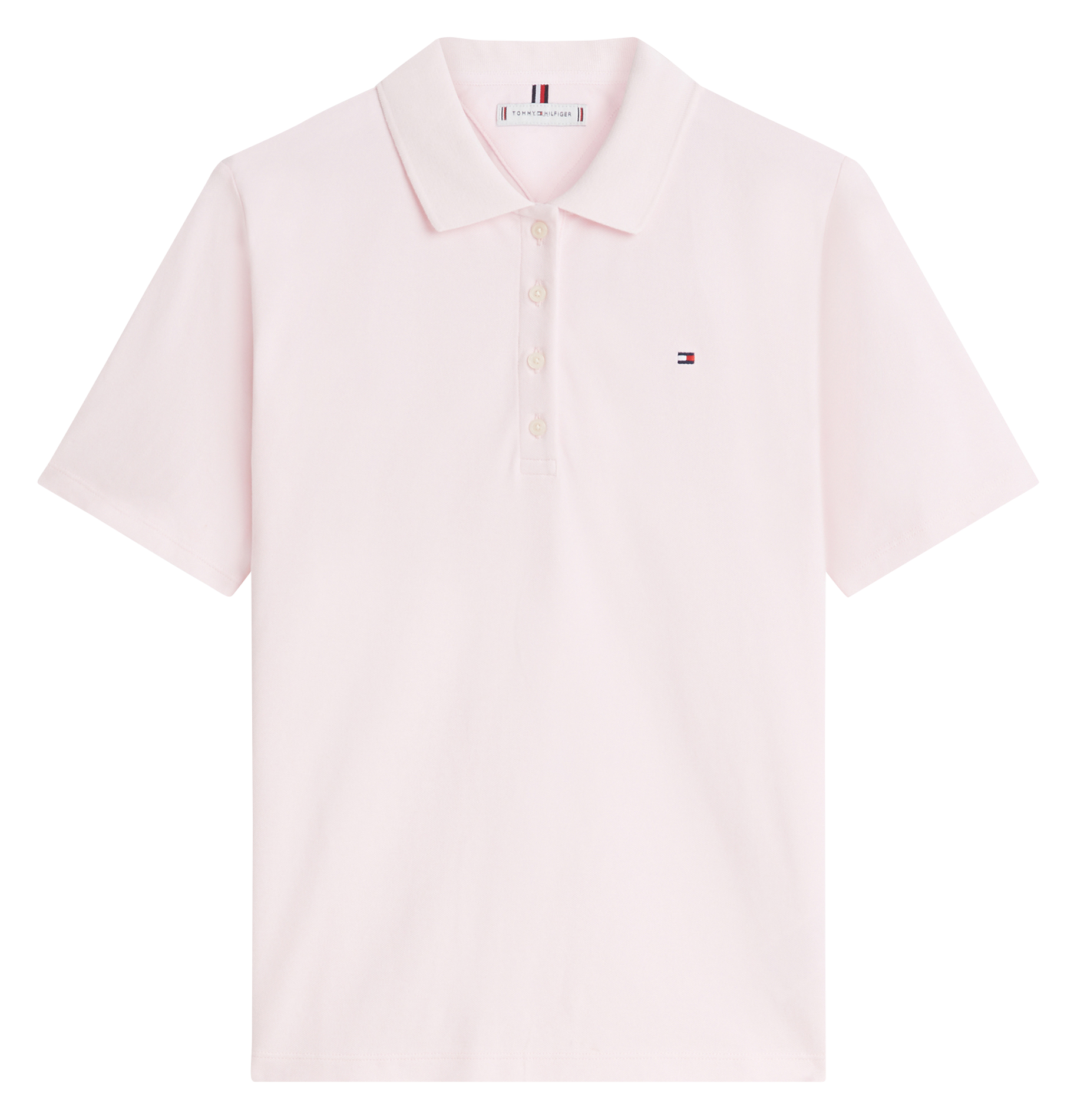 Striped cotton-blend polo shirt TOMMY HILFIGER Pink