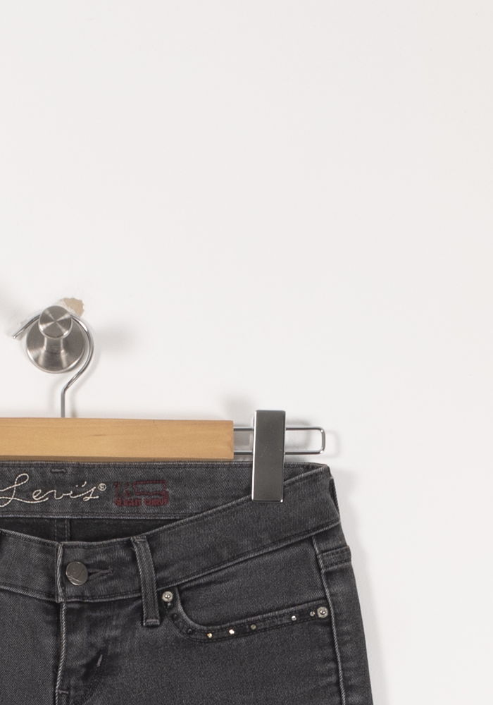 Cropped slim jeans with studs LEVI'S - Seconde main Grey