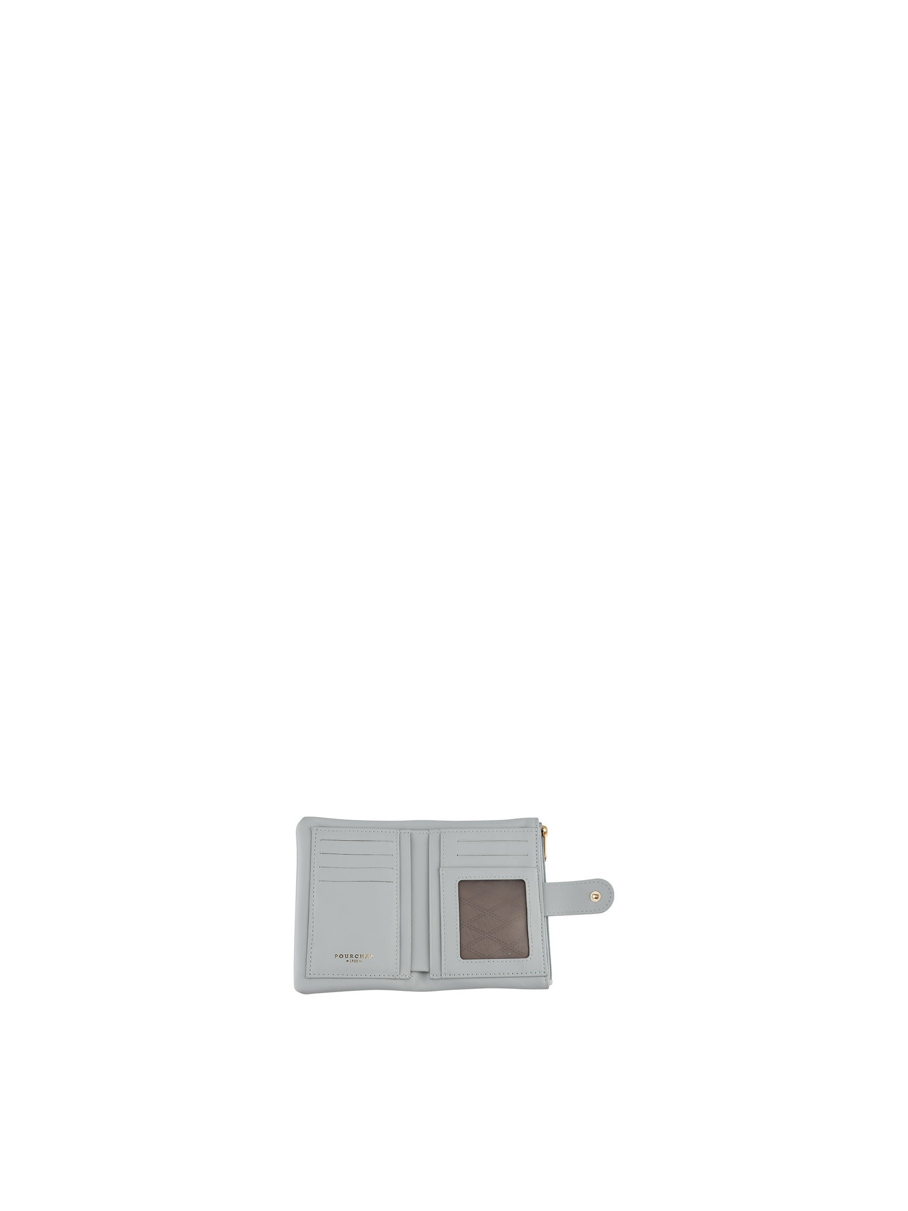 Calfskin leather coin purse POURCHET Blue