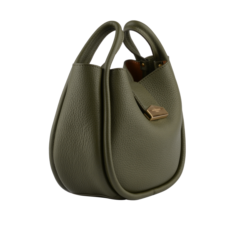 Calfskin leather shoulder bag Green