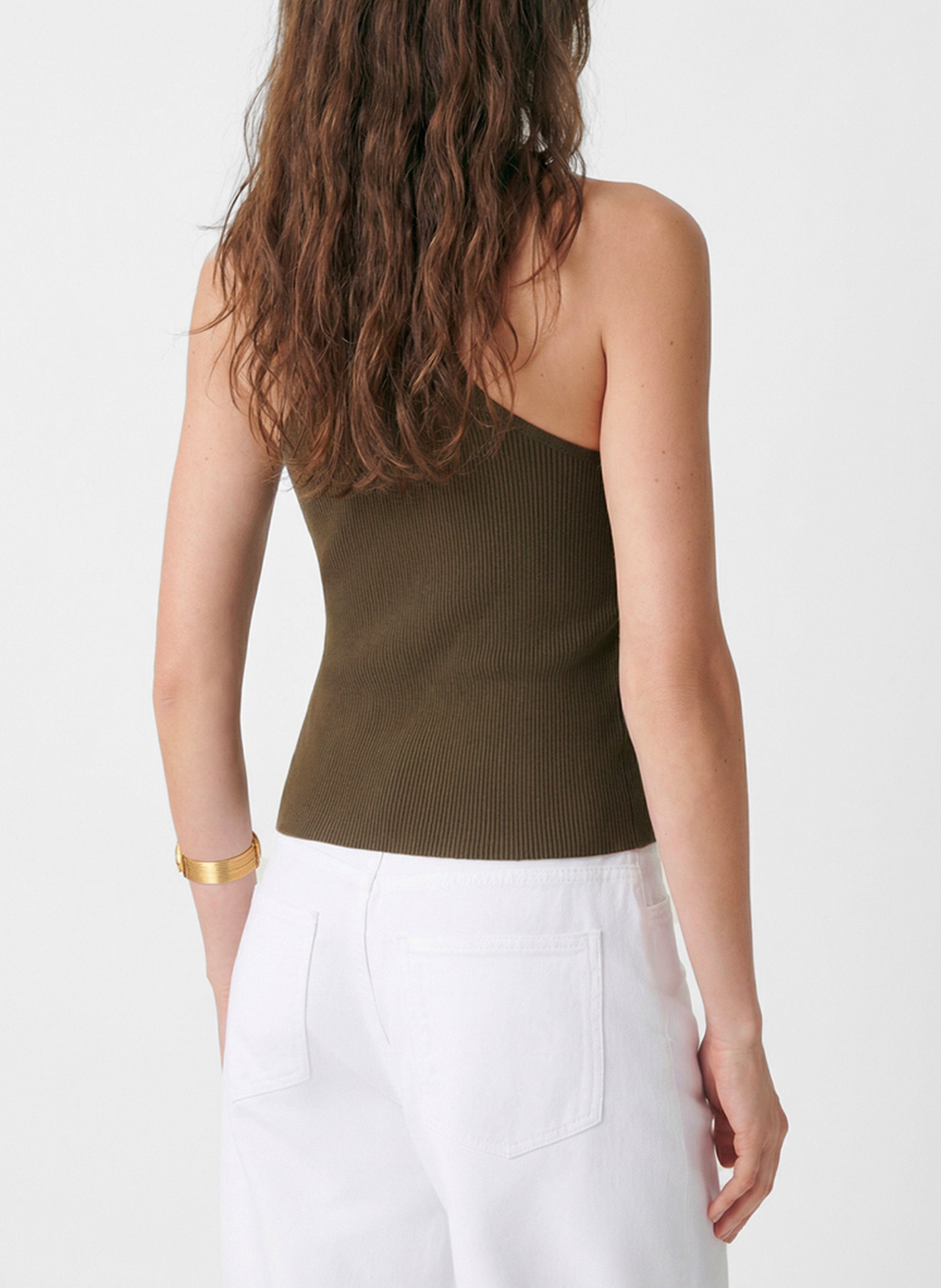 Mouwloze top met ronde hals VANESSA BRUNO Groen