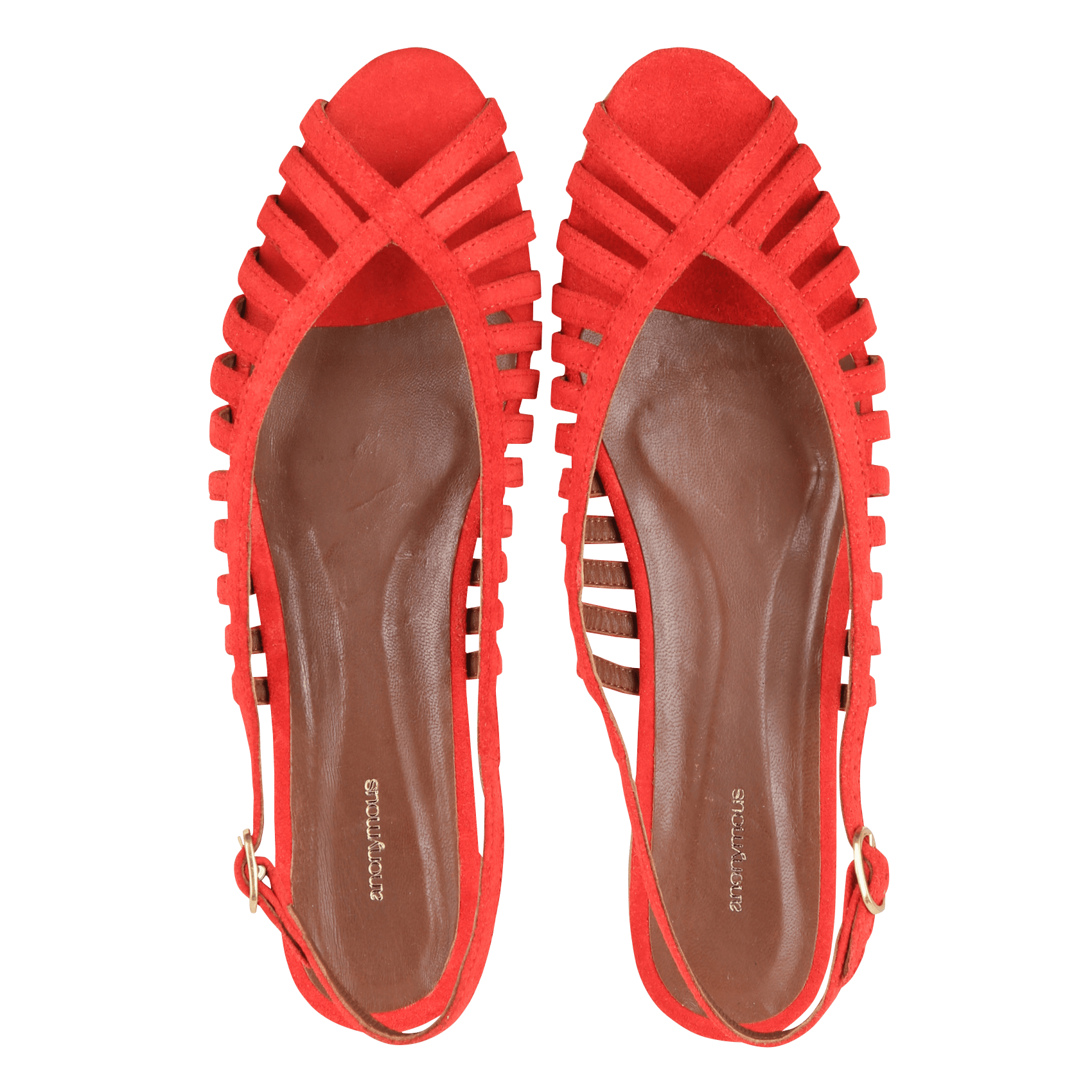 Flat soft leather sandals ANONYMOUS COPENHAGEN Red