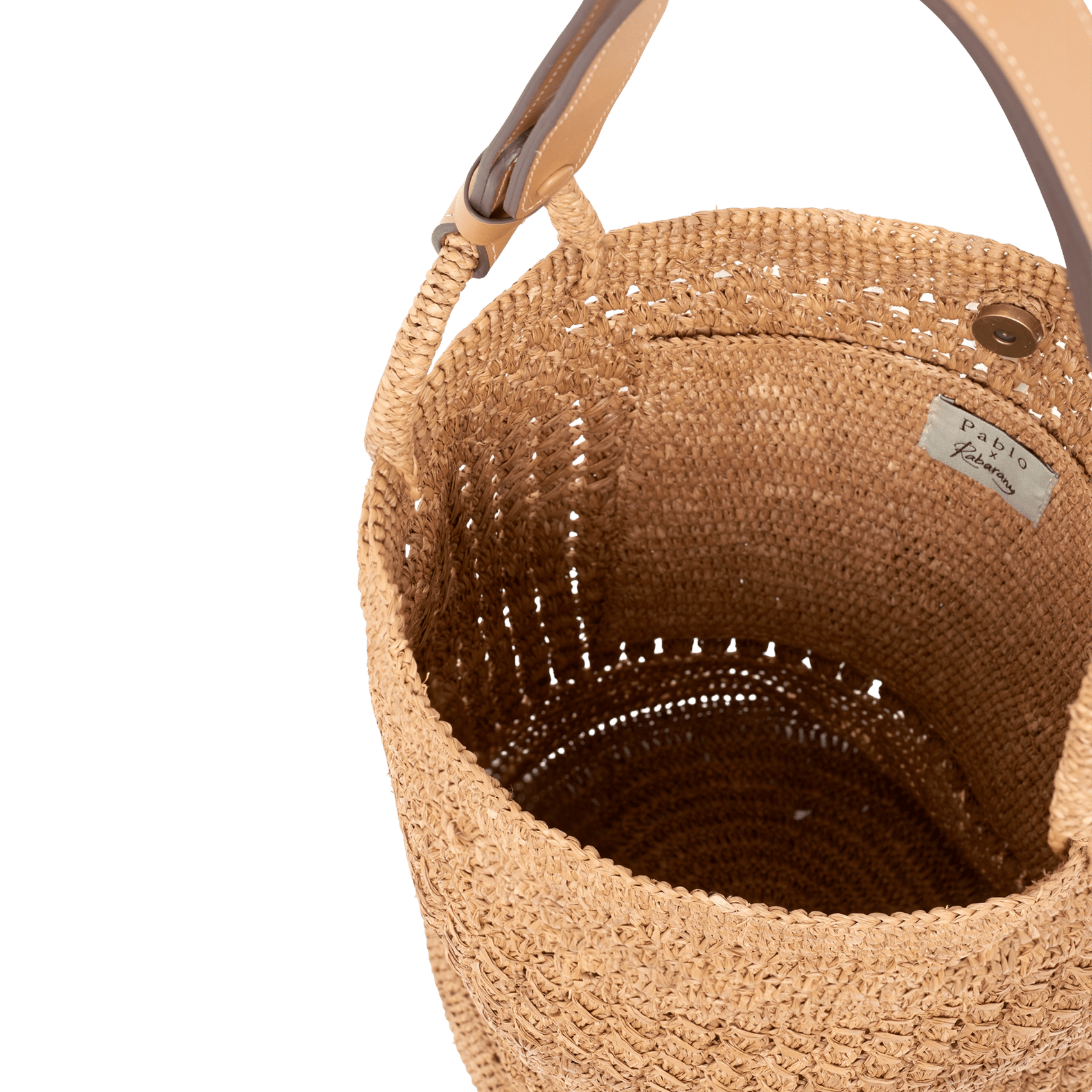 Sac seau en raphia PABLO Marron
