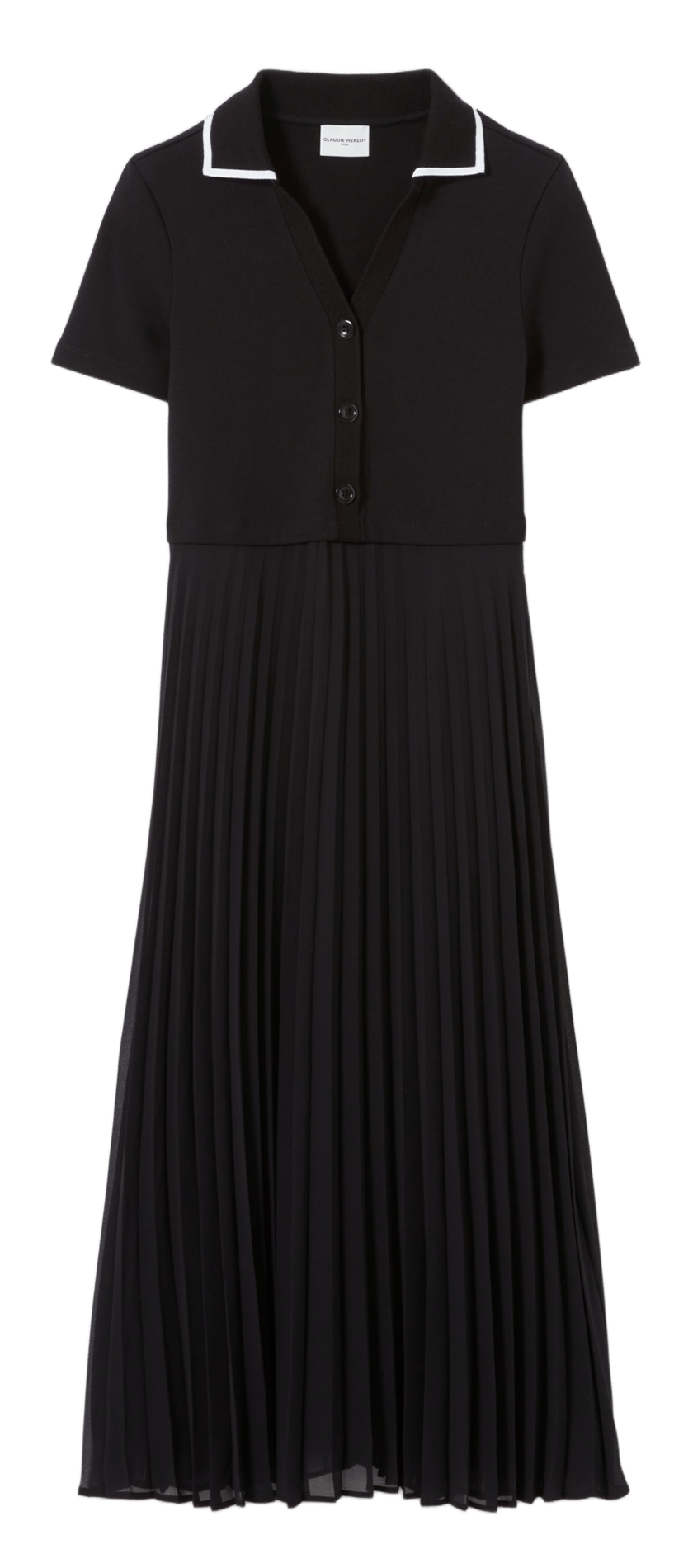 Robe longue col classique en maille CLAUDIE PIERLOT Noir