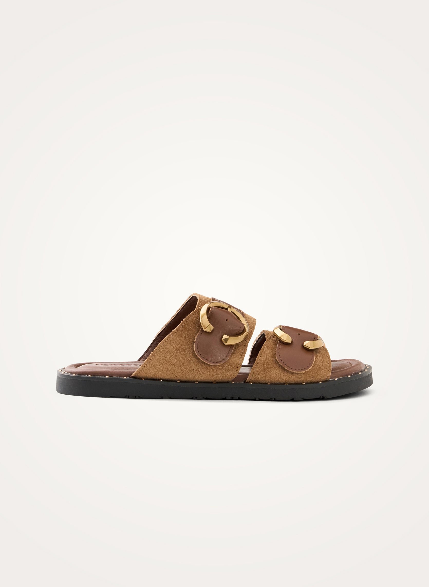 Leather and suede strap mules VANESSA WU