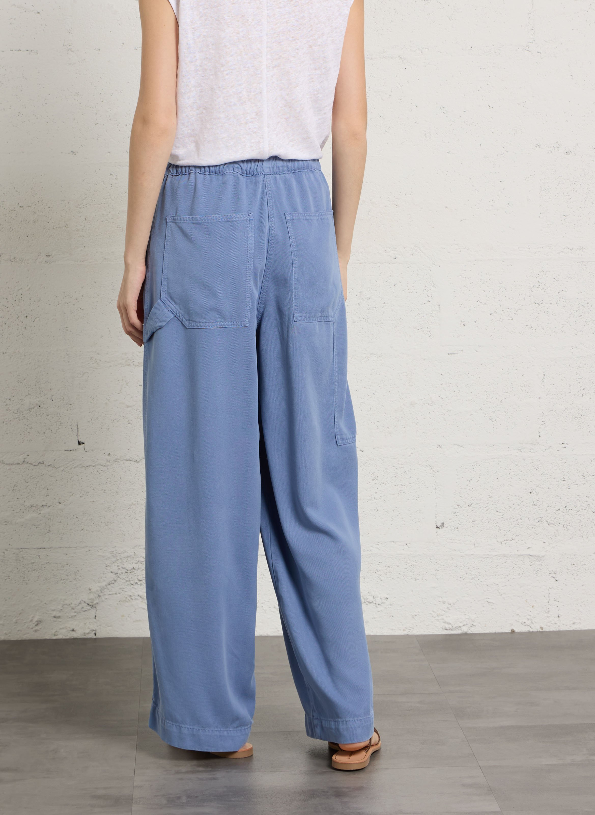 Weite, einfarbige Hose AMERICAN VINTAGE Blau