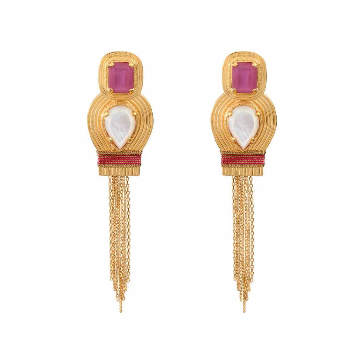 Clip-on earrings   gold-plated SATELLITE PARIS Pink