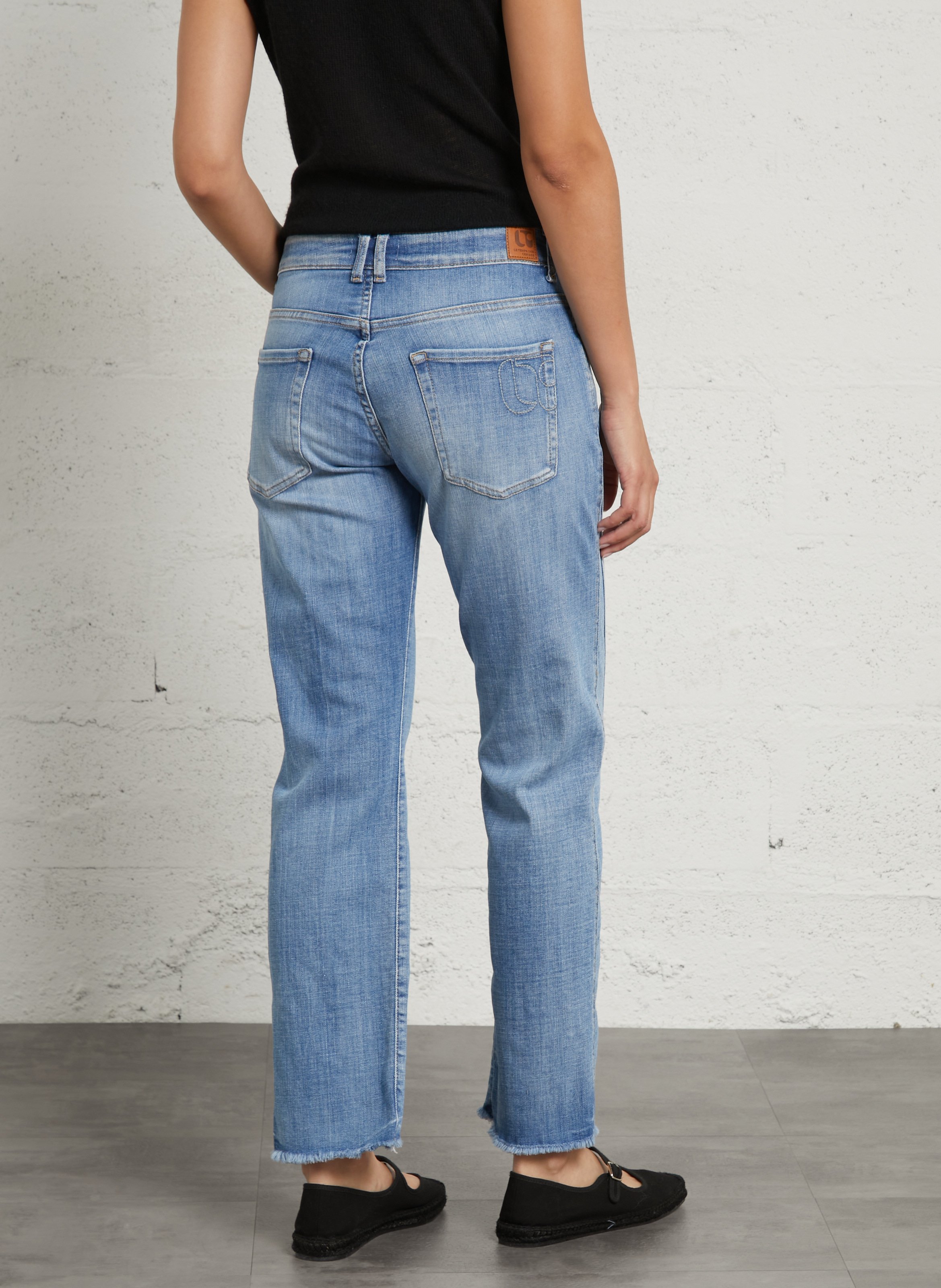 Cotton-blend straight jeans LE TEMPS DES CERISES Blue