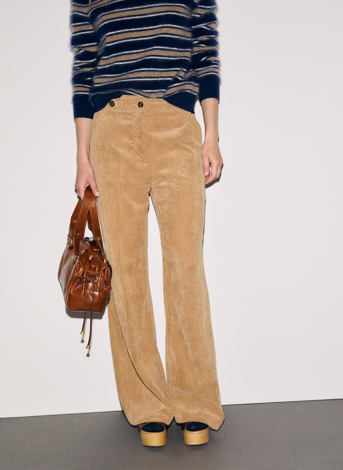 Wide-leg corduroy pants GERARD DAREL Beige