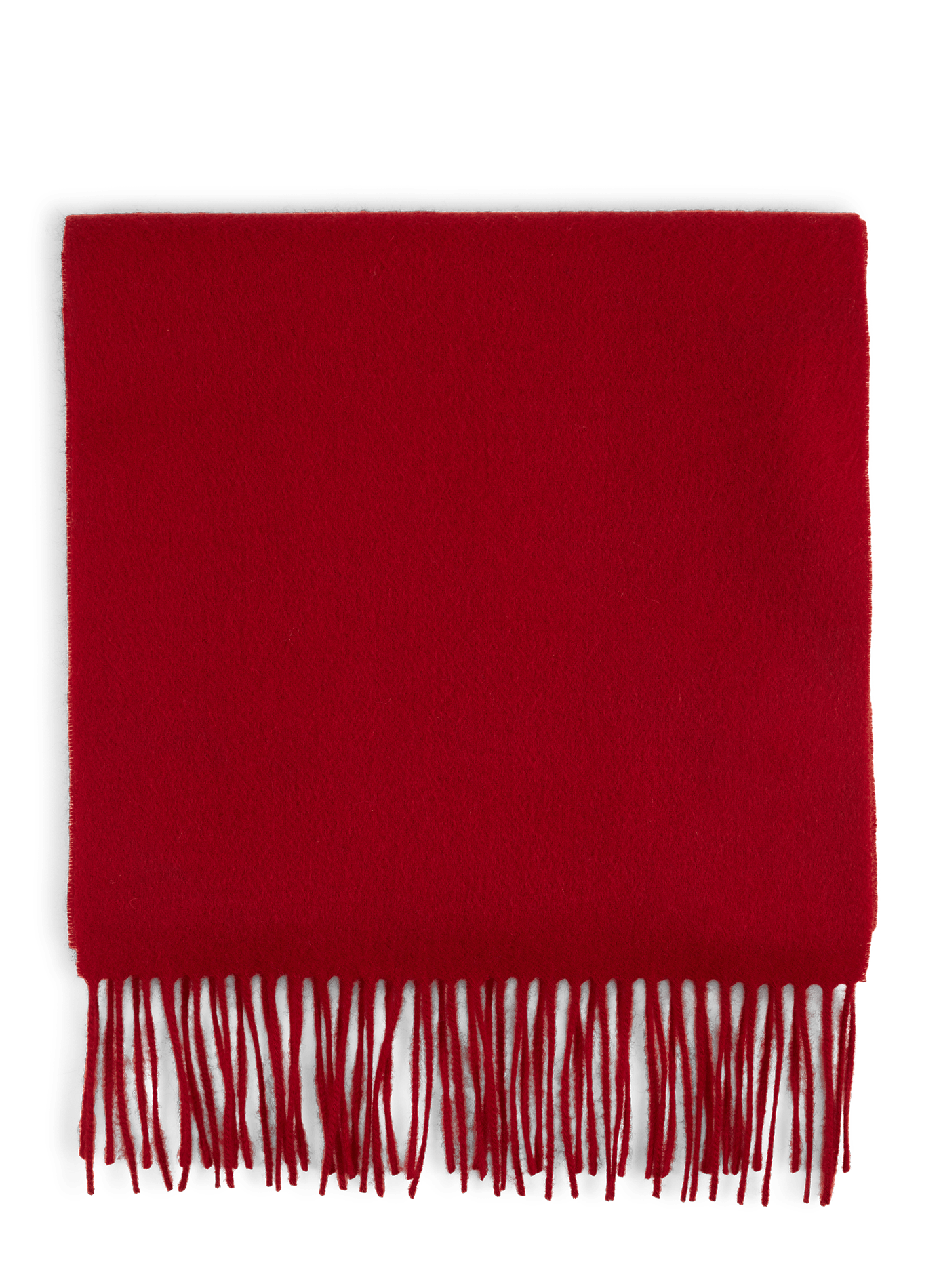 Solid scarf with fringed edges in cashmere SAISON 1865 Red