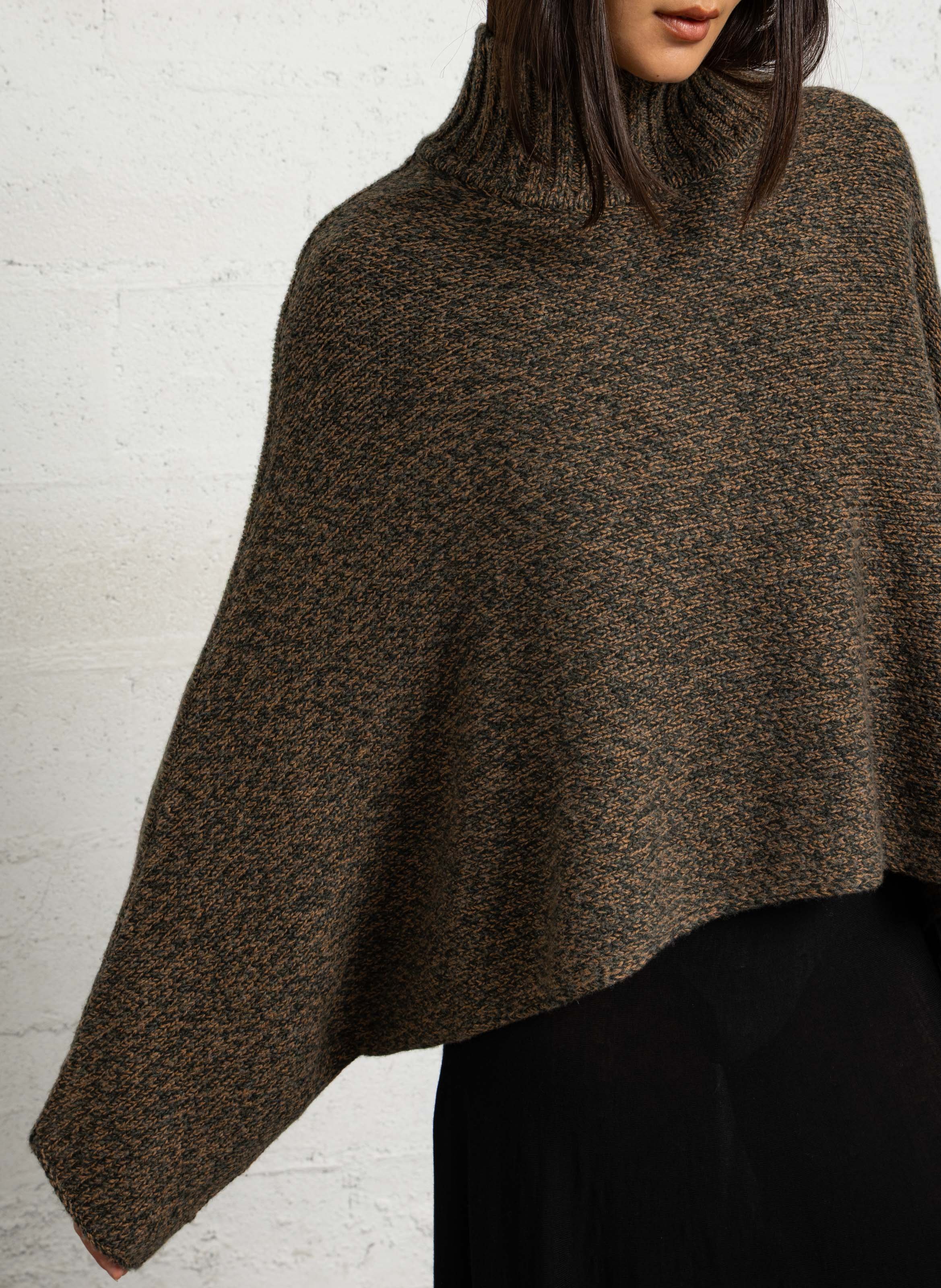 Pull oversize col montant en laine MARGAUX LONNBERG Vert