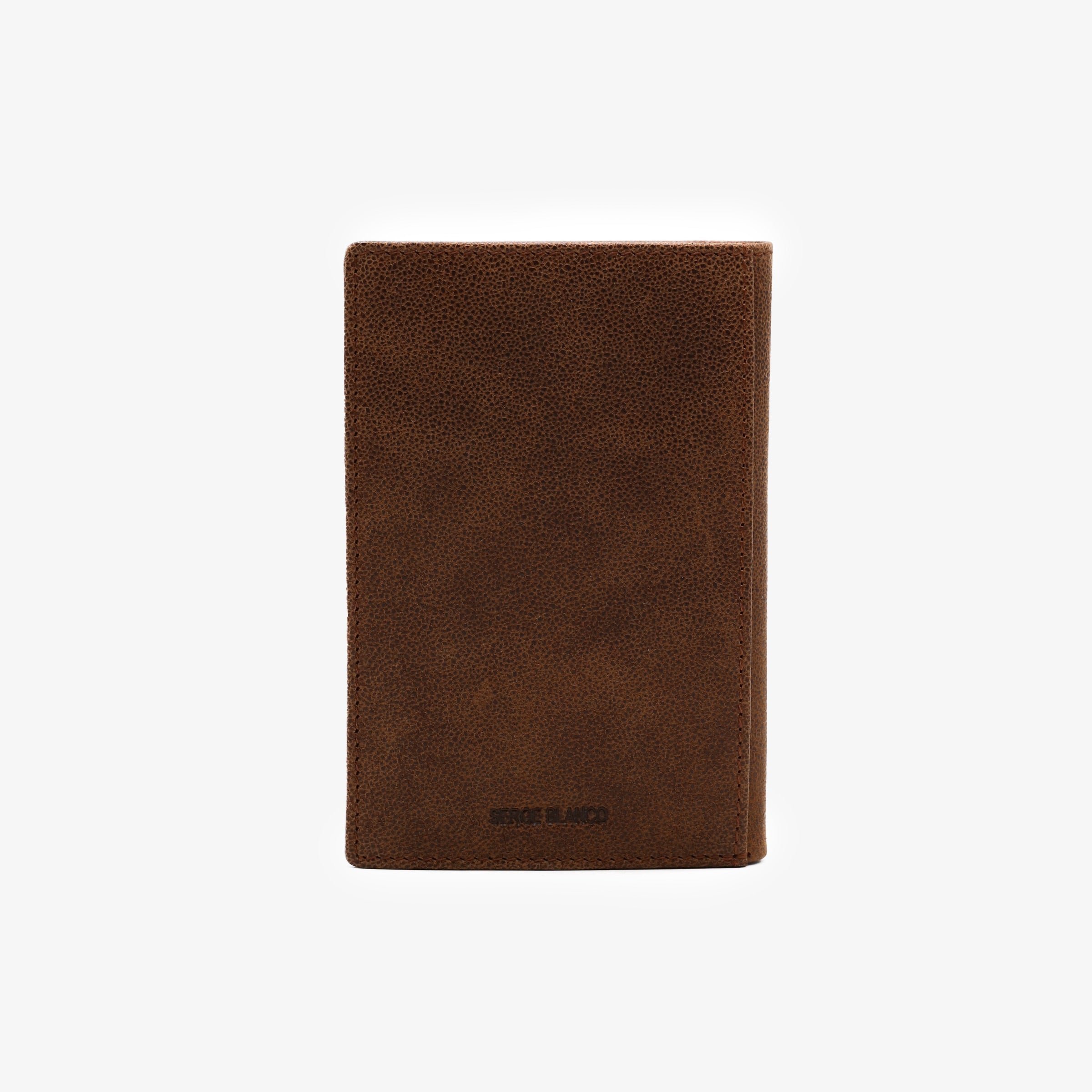 Leather flap wallet SERGE BLANCO Brown