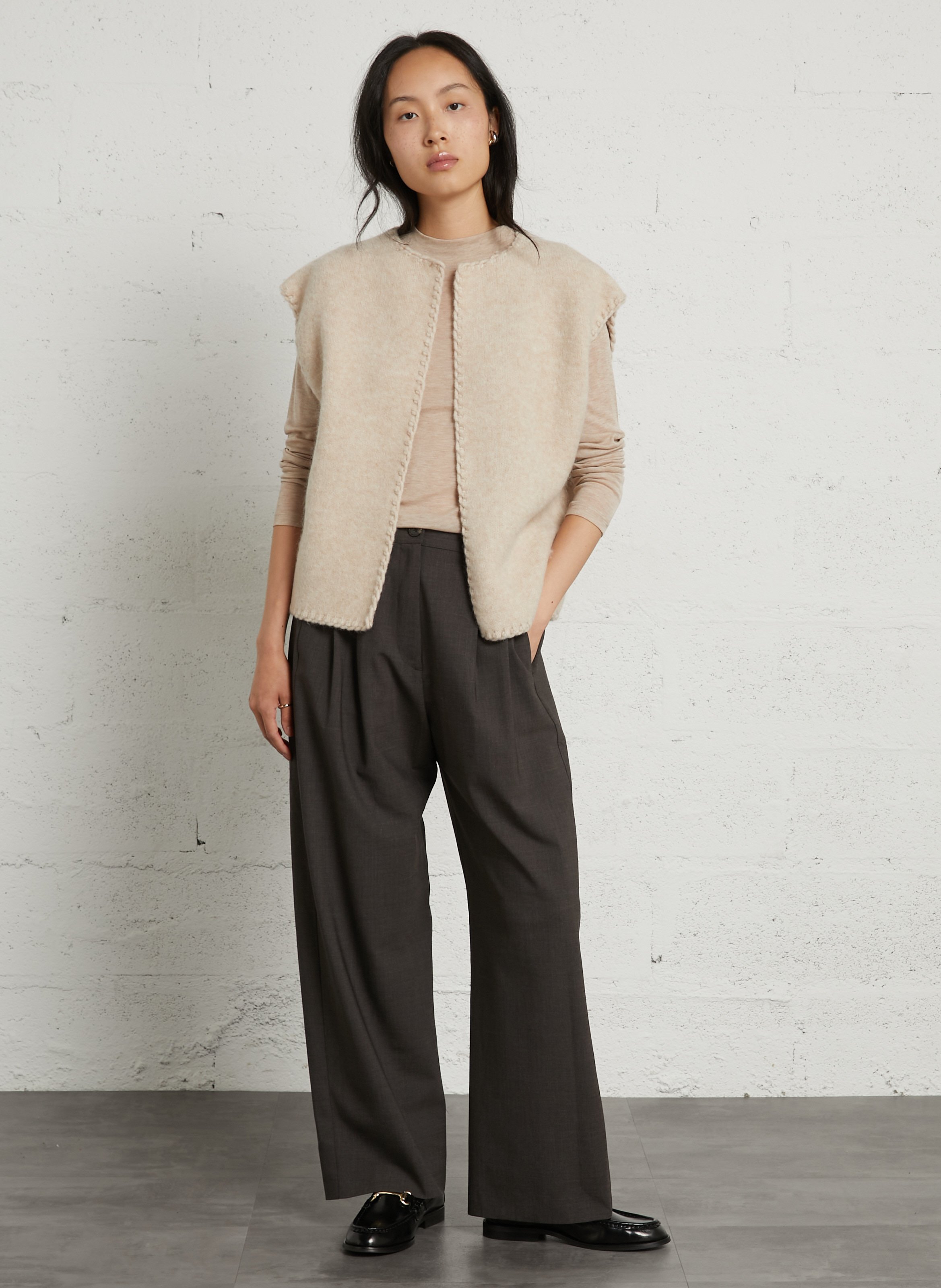 Effen T-shirt met lange mouwen MAISON 123 Wit