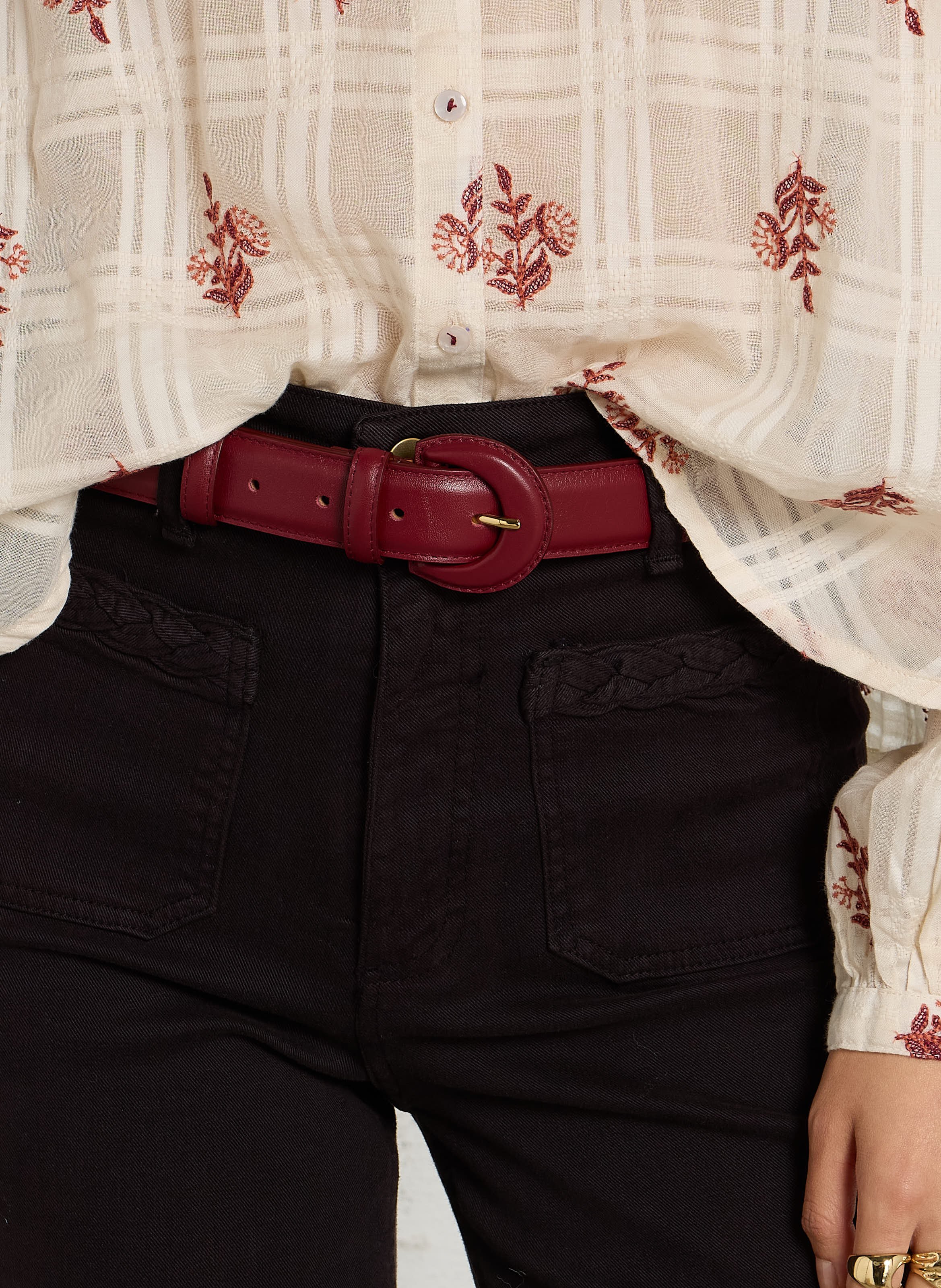 Ceinture en cuir MAISON BOINET Rouge