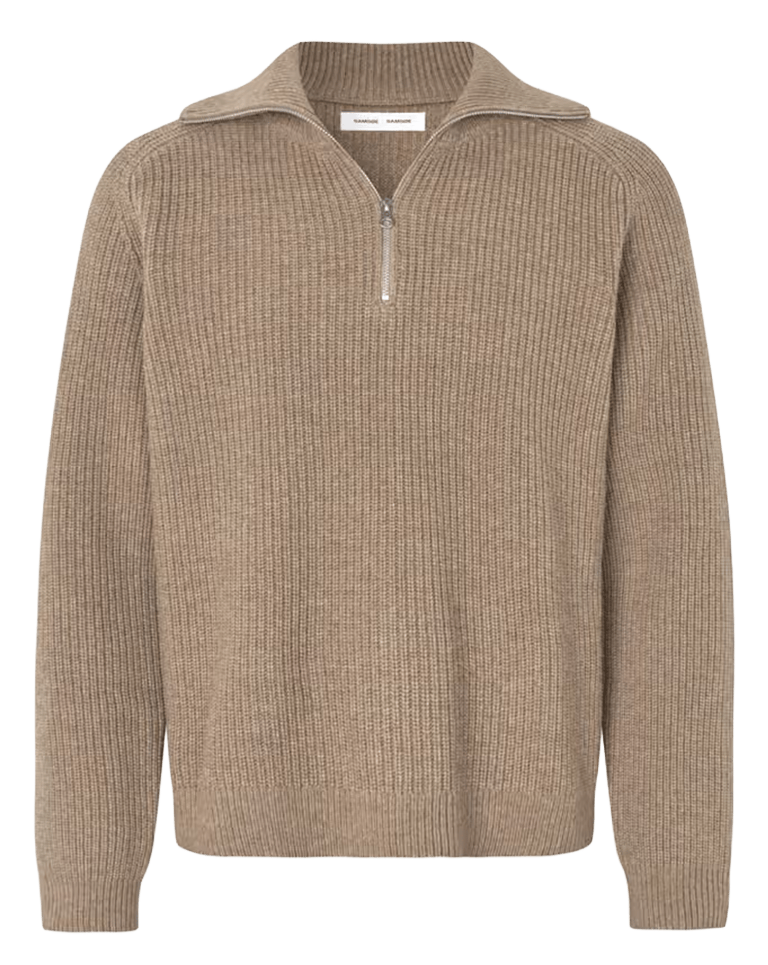 Gerader Pullover mit Reißverschlusskragen aus Wollmischung SAMSOE SAMSOE Grun