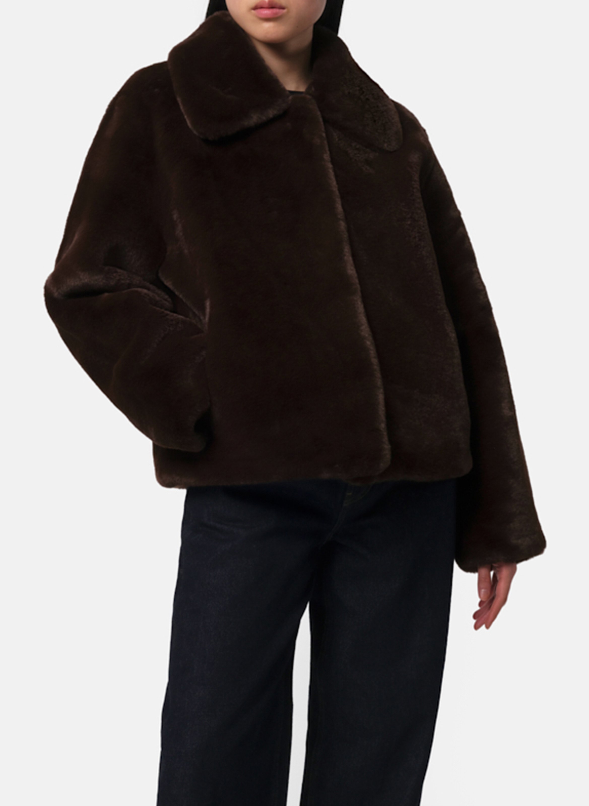 Kort jasje met faux fur-effect APPARIS Bruin
