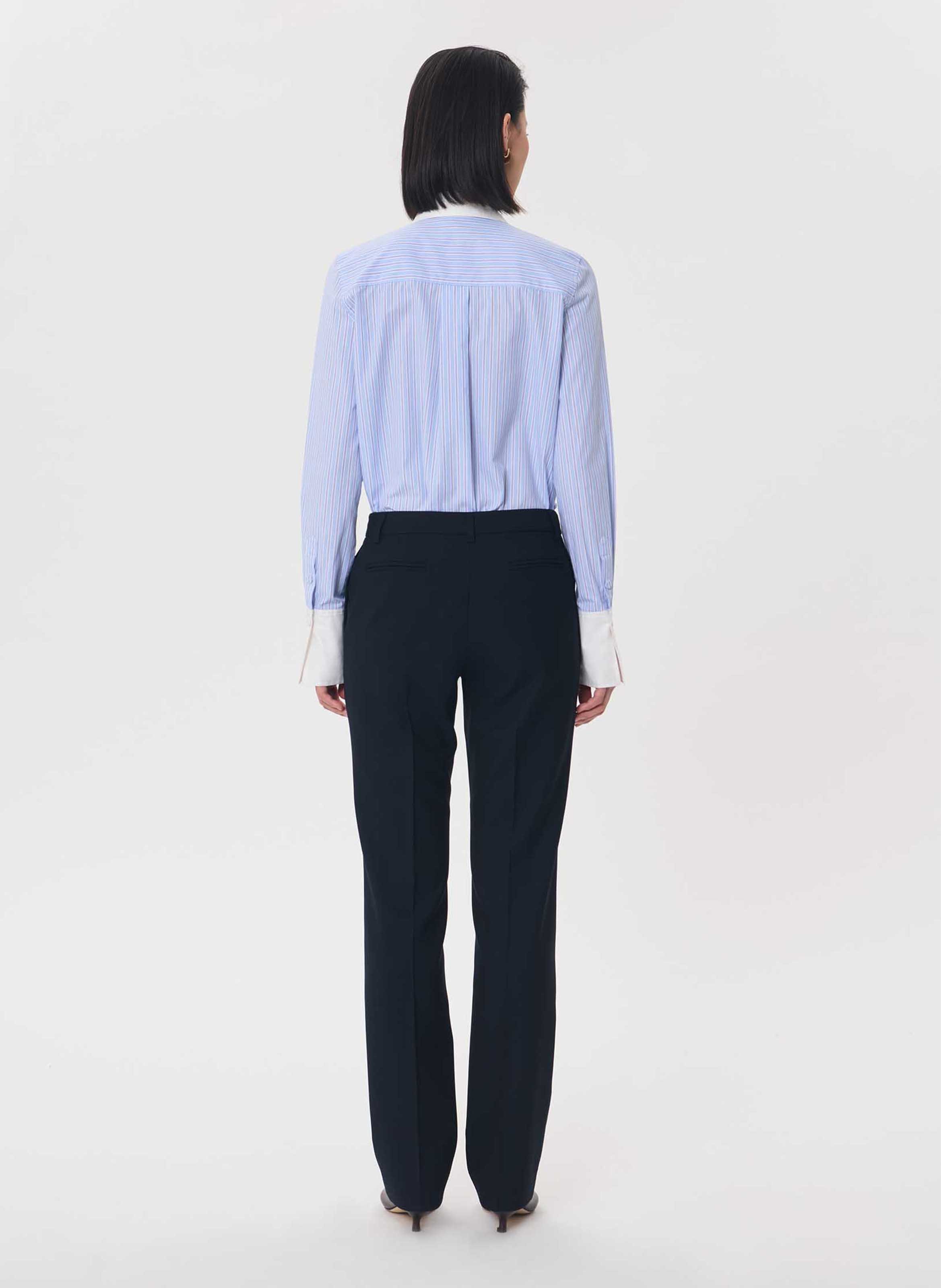 Pantalon droit mi-haute uni | Bleu TARA JARMON Femme