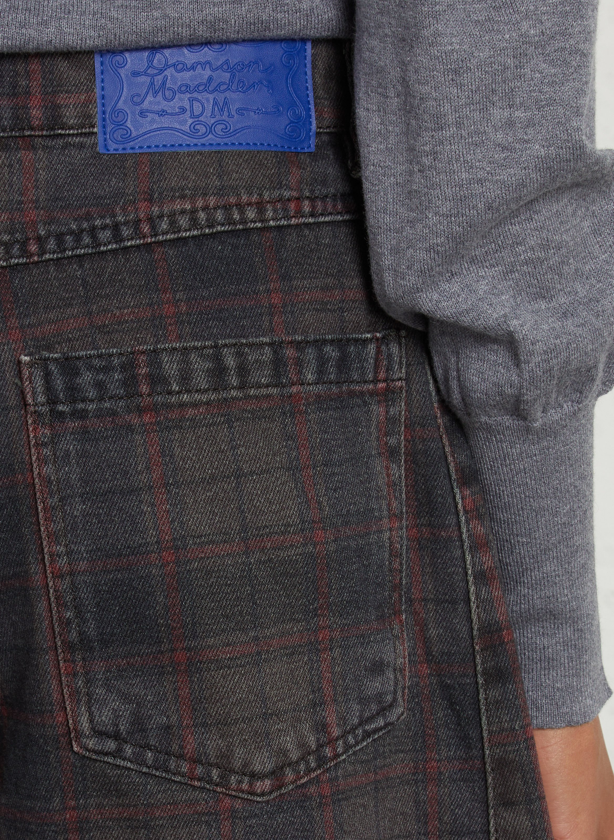 Wide-leg cotton plaid jeans DAMSON MADDER Multicolored
