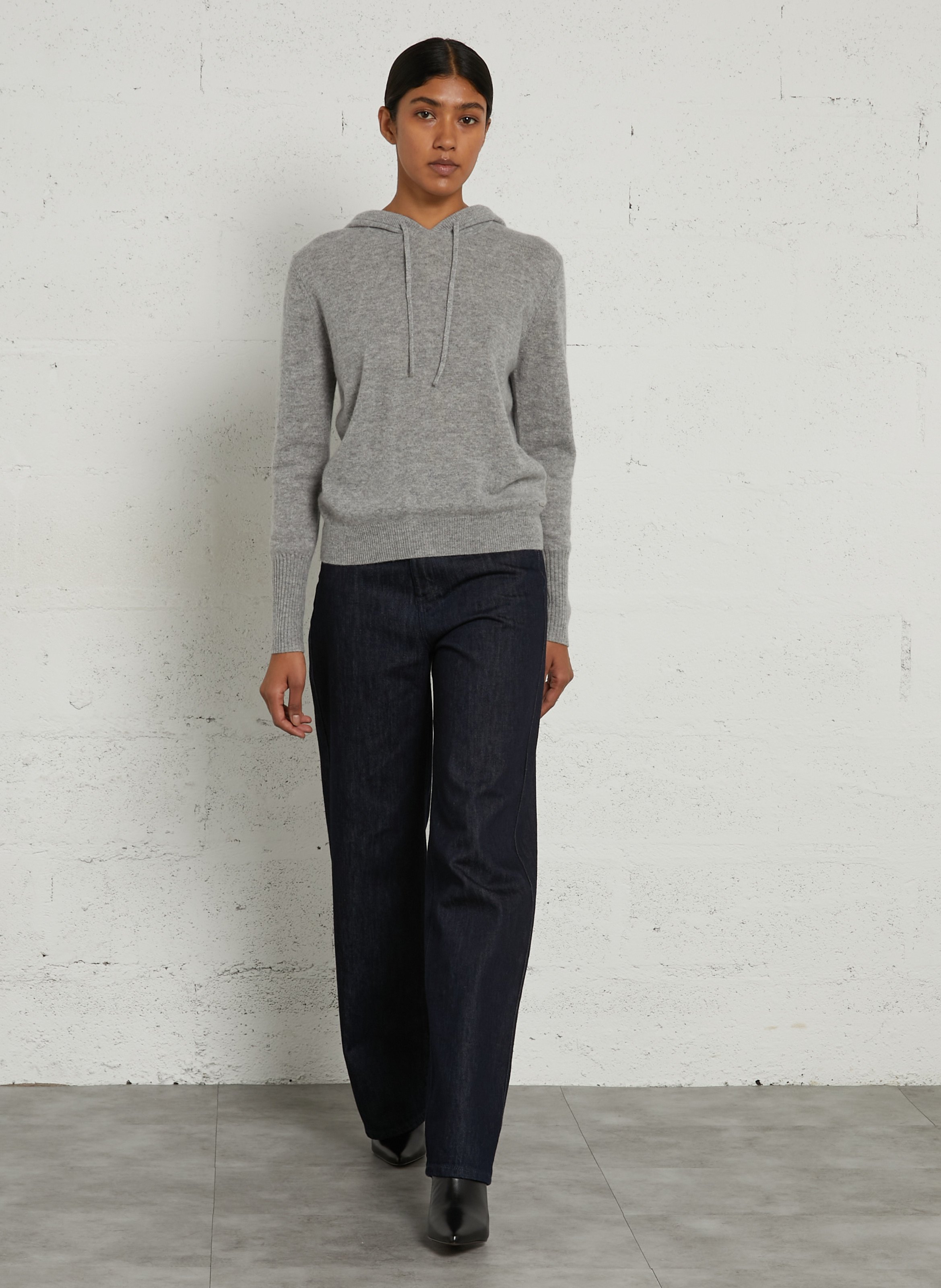 Donkerblauwe jeans met hoge taille en wijde pijpen IKKS Blauw