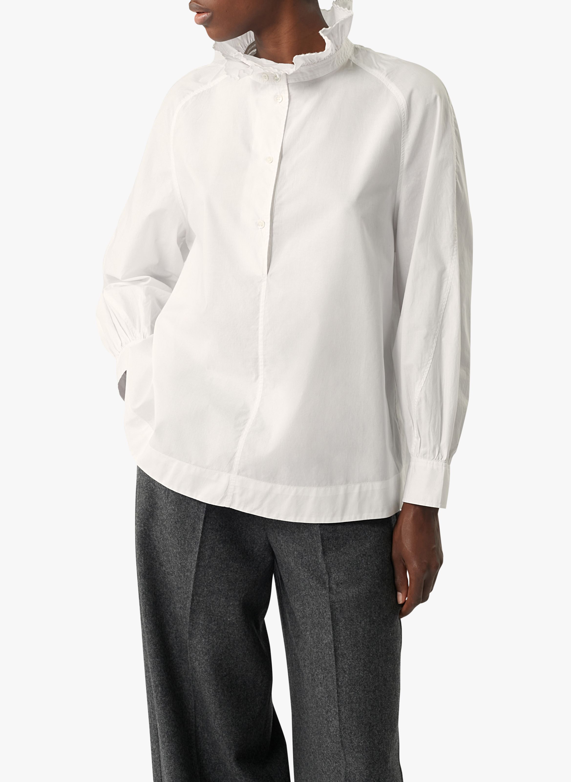 Donna Abbigliamento da T-shirt e top da Bluse Blusa con orlo peplumUlla Johnson in Cotone di colore Bianco 