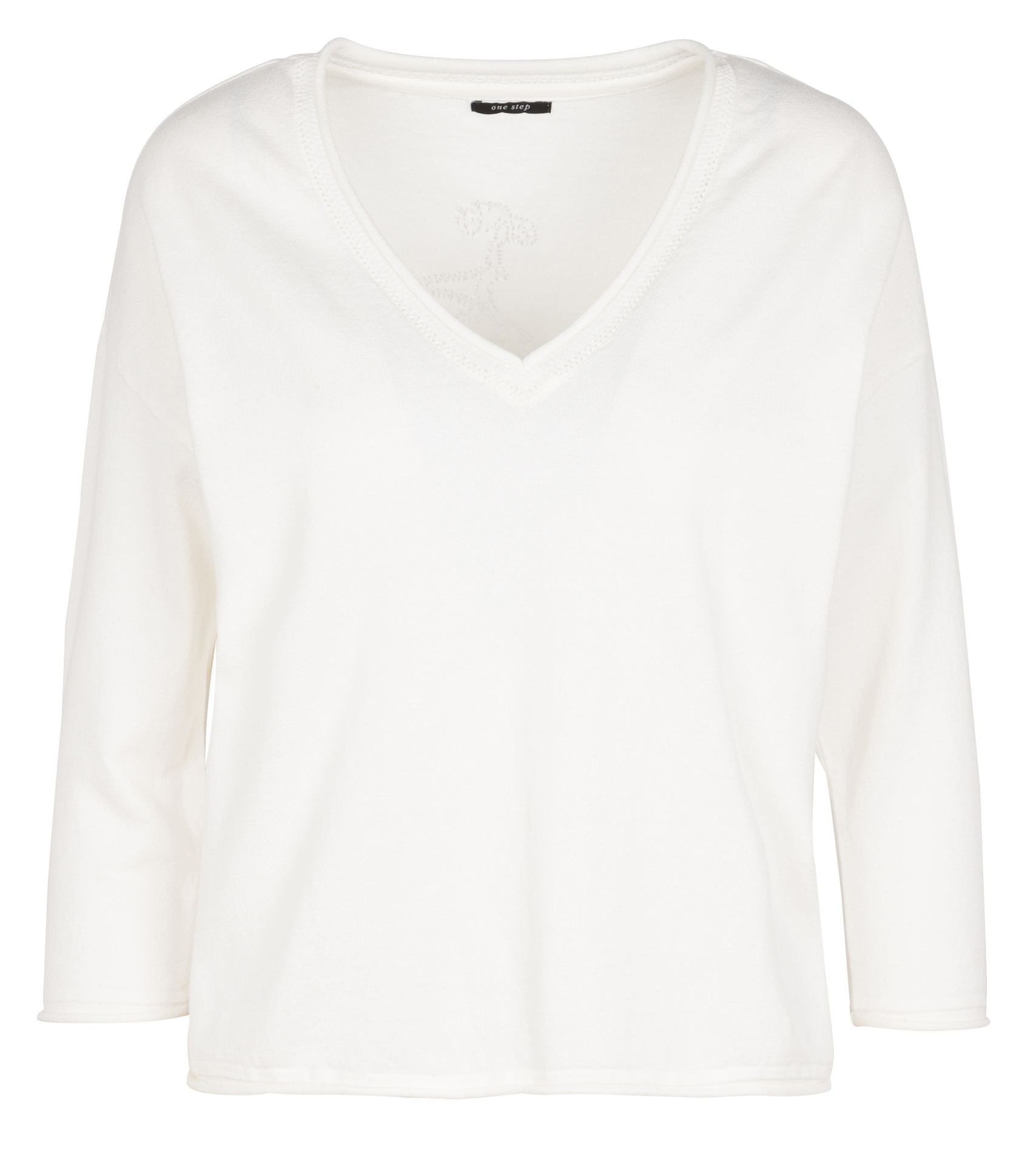 Pull col V évasé en coton ONE STEP