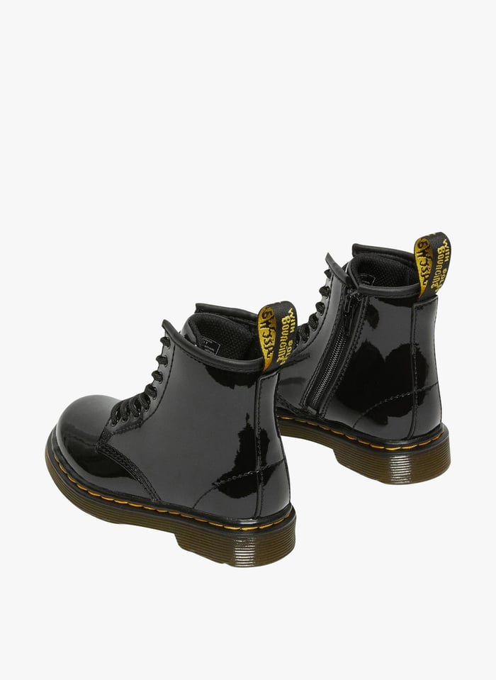 Kids black sales patent boots