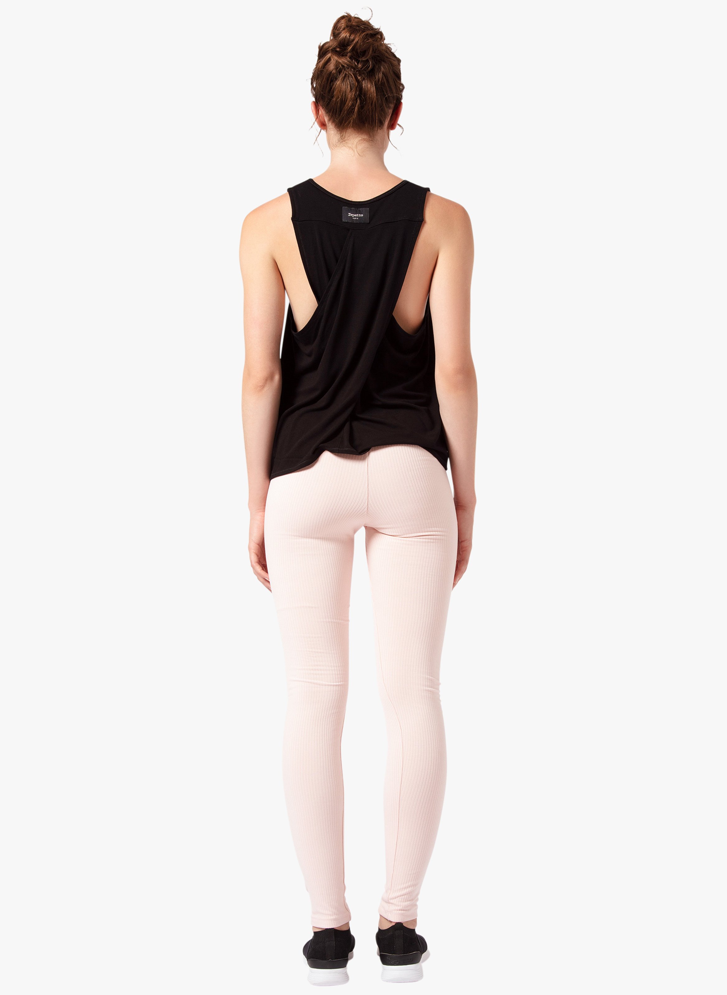 Straight close-fit round-neck tank top REPETTO Black