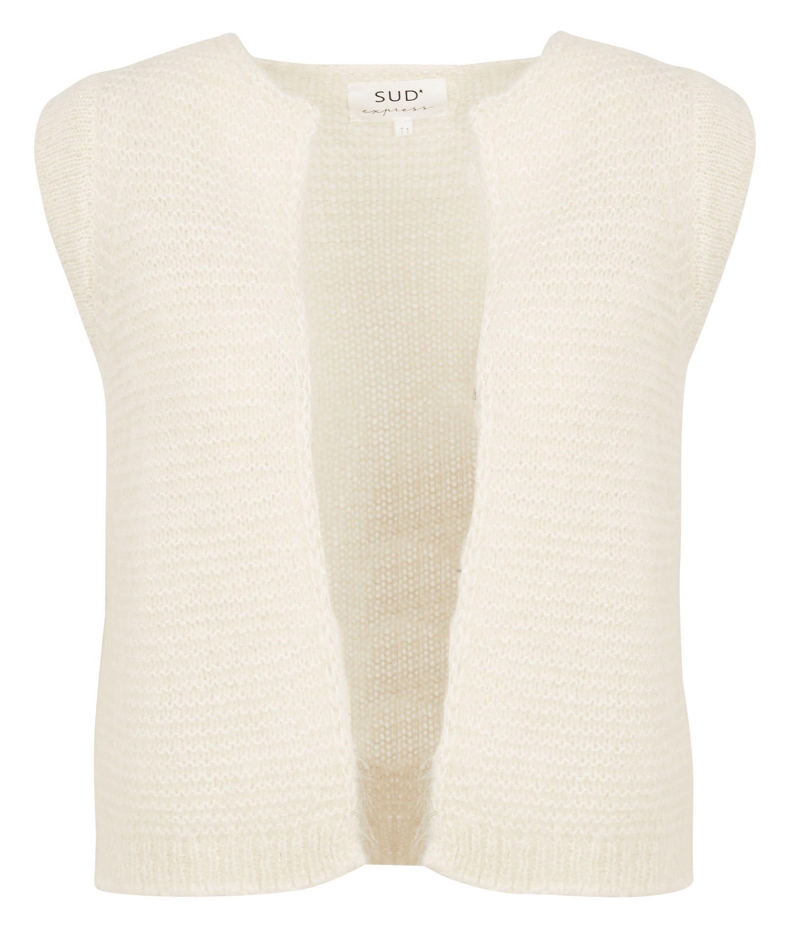 Gilet col rond droit en maille SUD EXPRESS