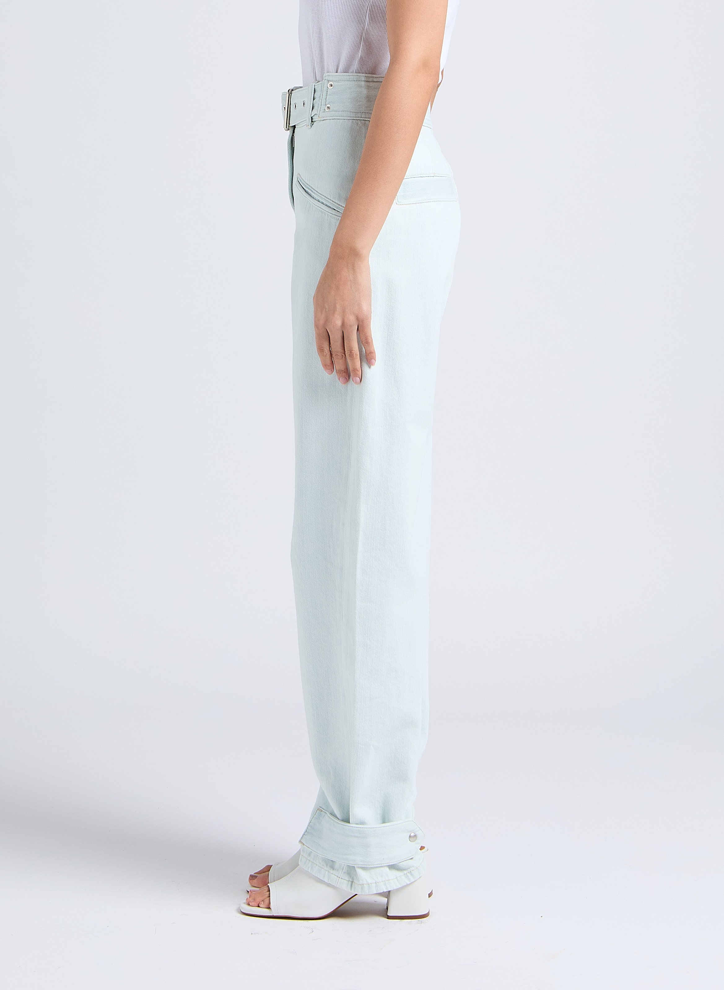 High-rise wide-leg cotton jeans IRO Blue