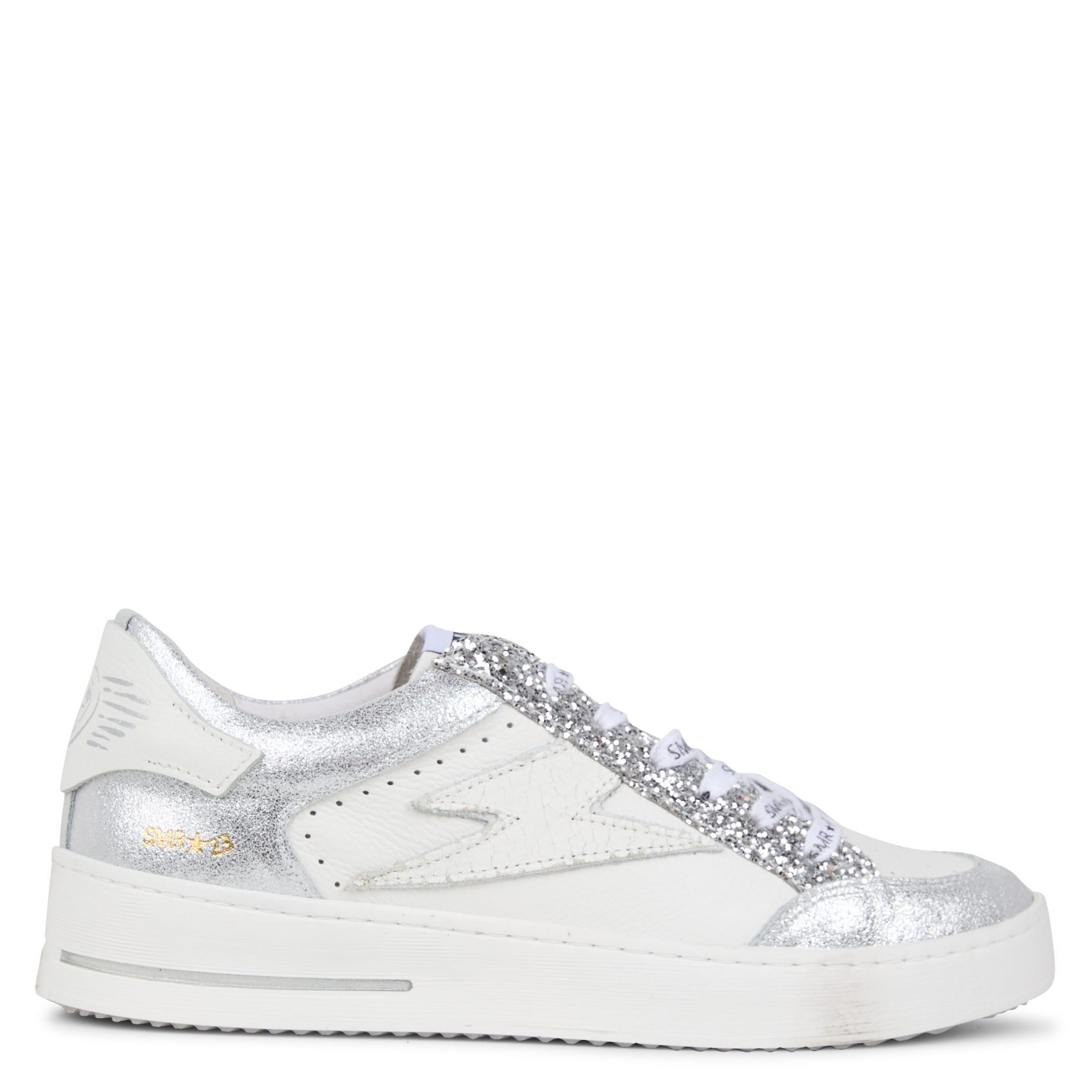 Baskets New Look Gris Métallisé/argent à Paillettes - Taille UK 4 (EU 37) - Neuf Sans Boîte