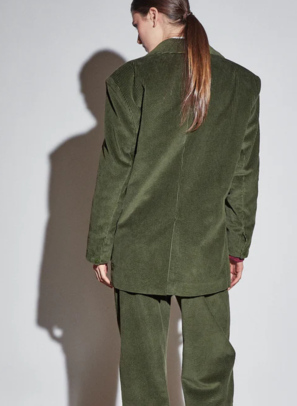 Oversized organic linen blazer THE LABEL EDITION Green