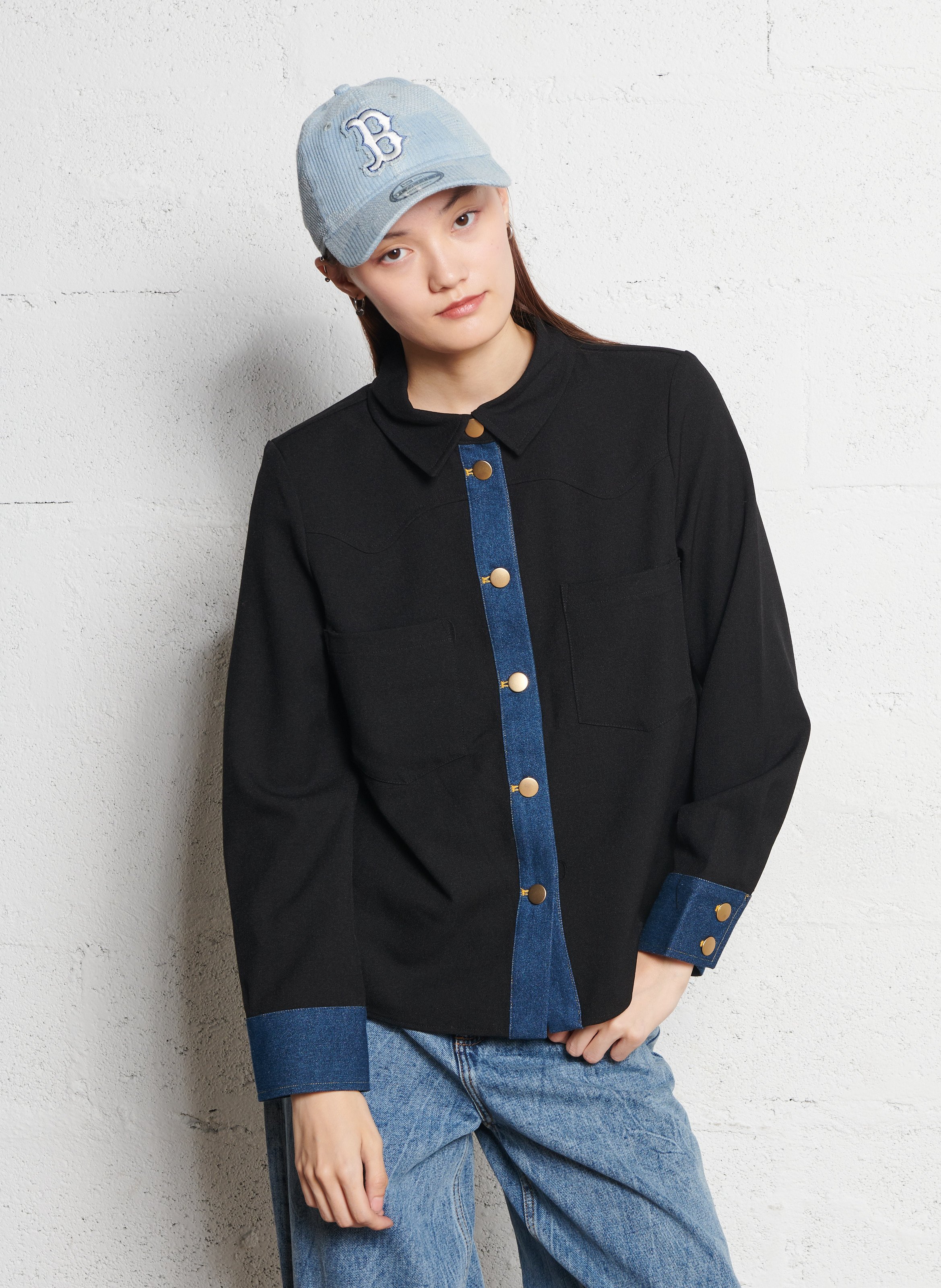 Rechte blouse VILA Zwart