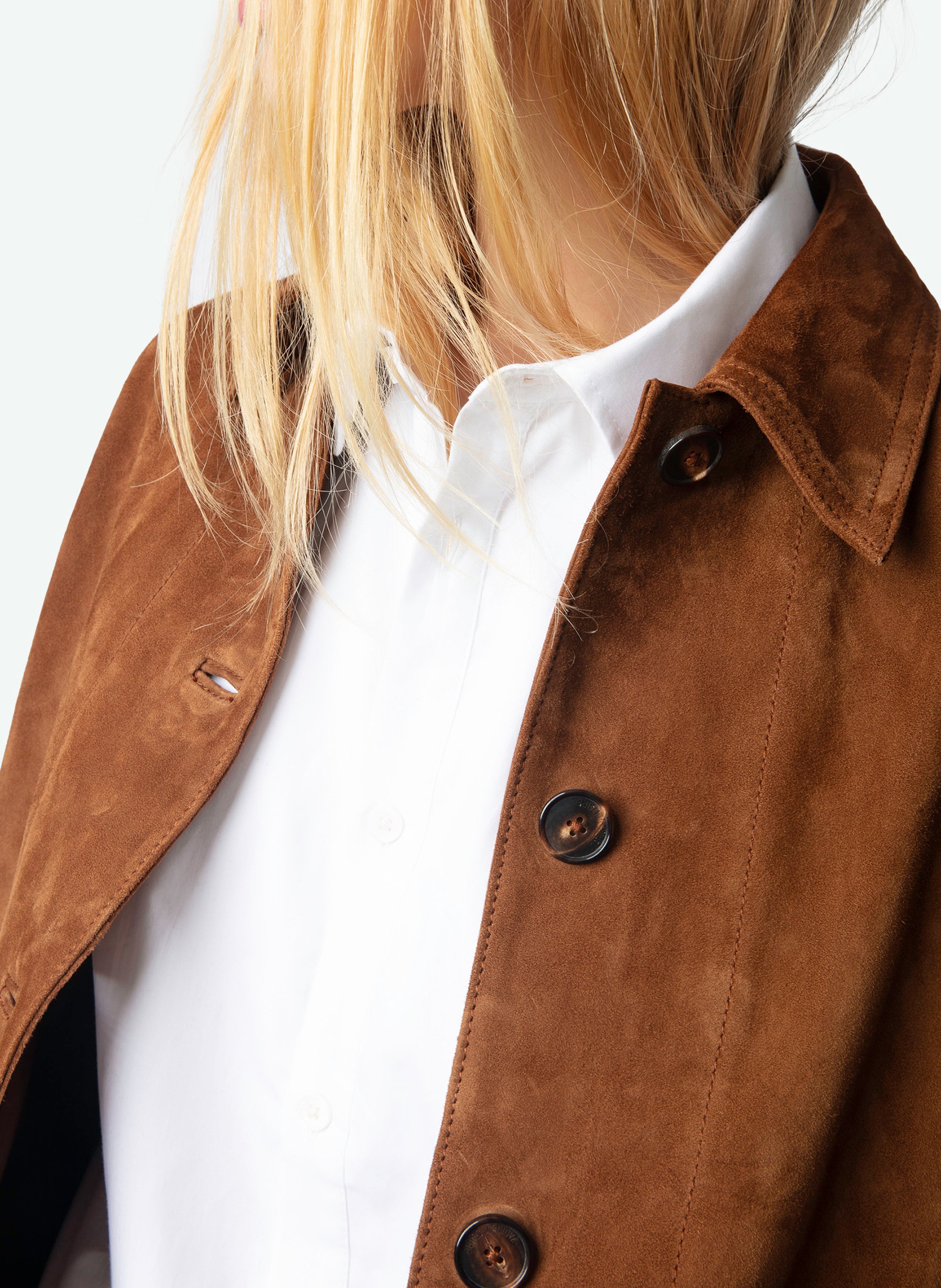 Buttoned faux suede jacket ZADIG&VOLTAIRE Brown