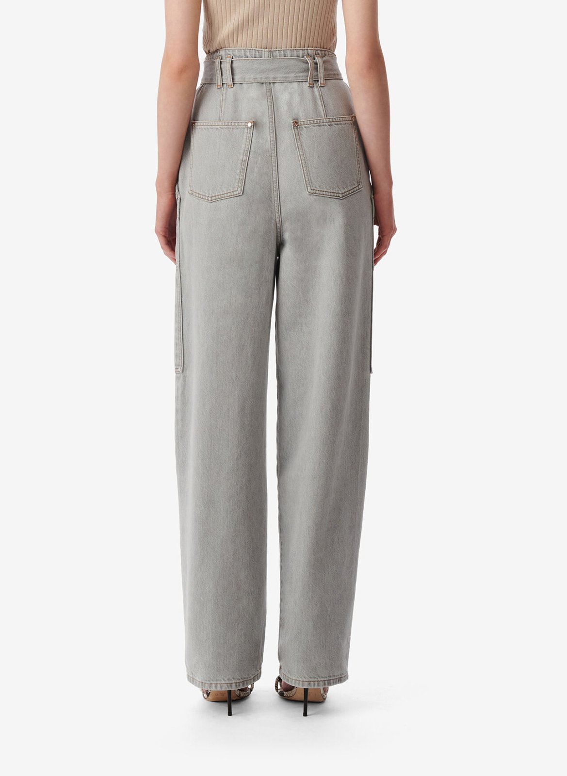 Cotton straight jeans IRO Grey