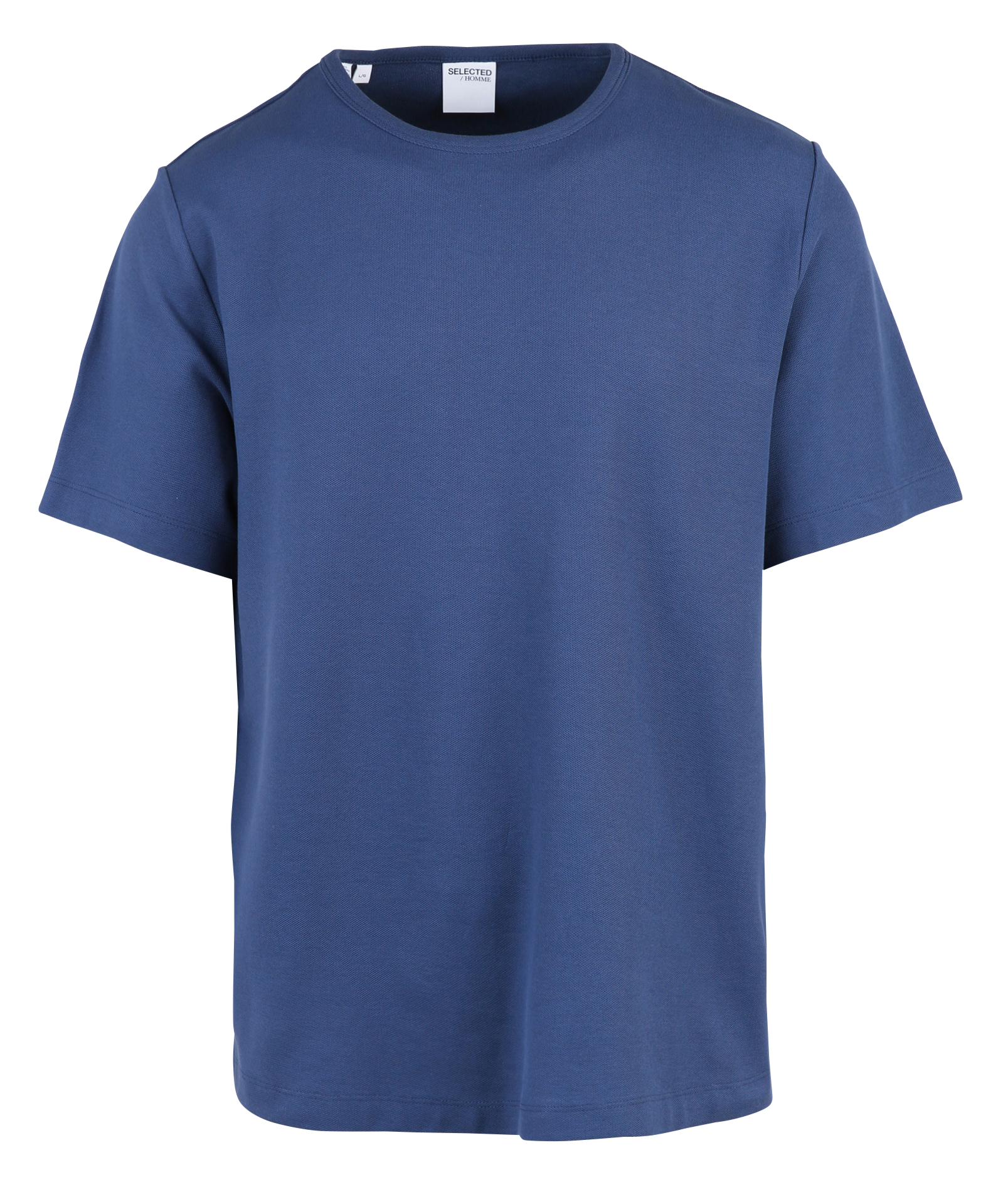 Tee-shirt col rond en coton bio Bleu