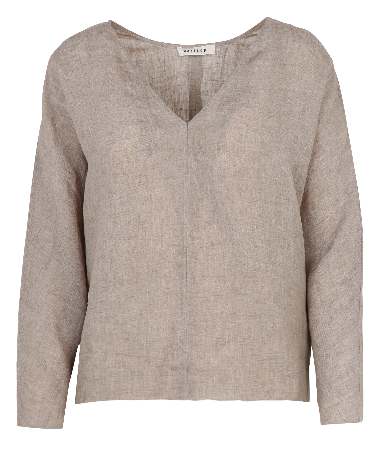 V-neck linen top MASSCOB Beige