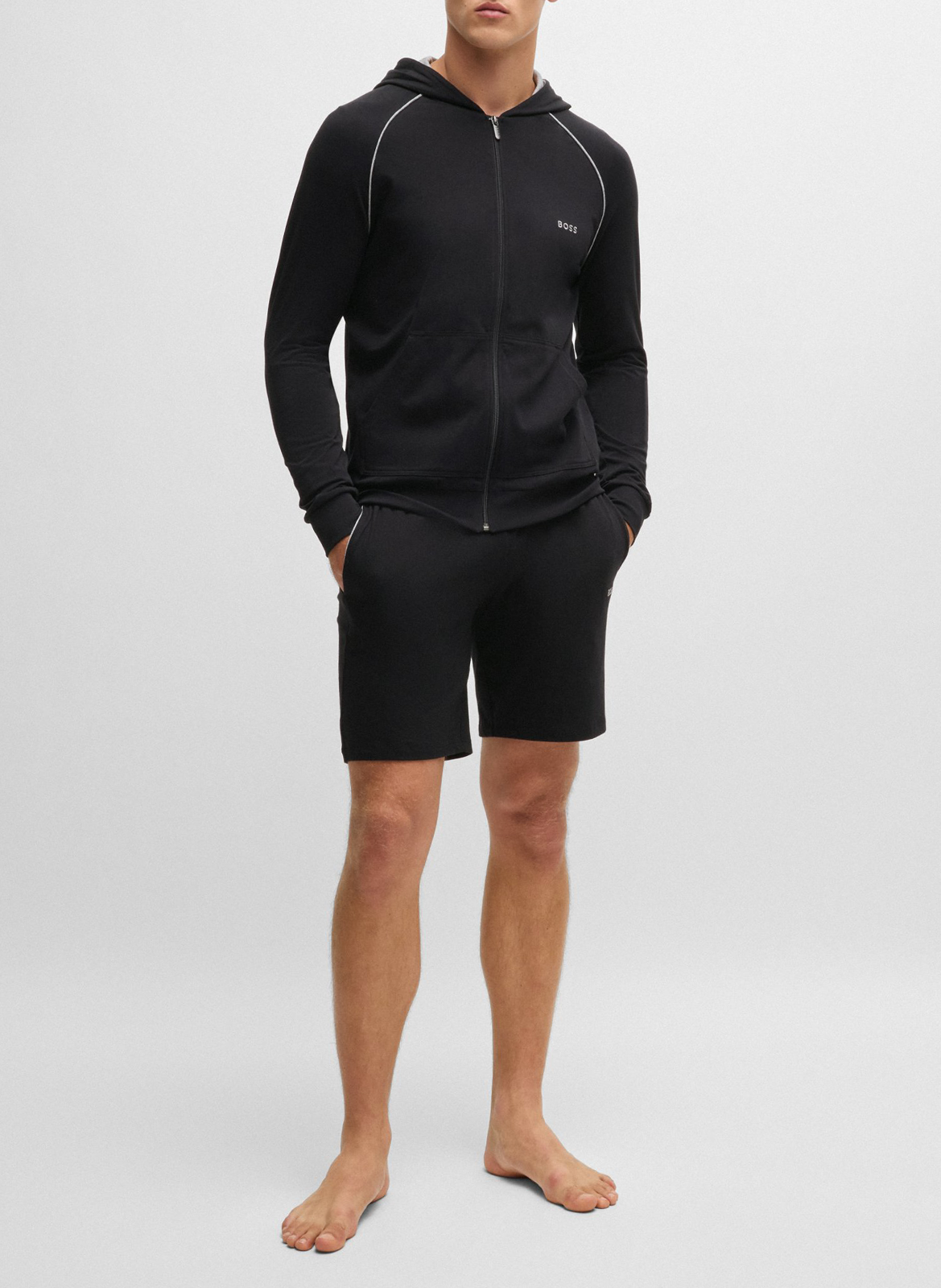 Cotton-blend pajama shorts BOSS Black