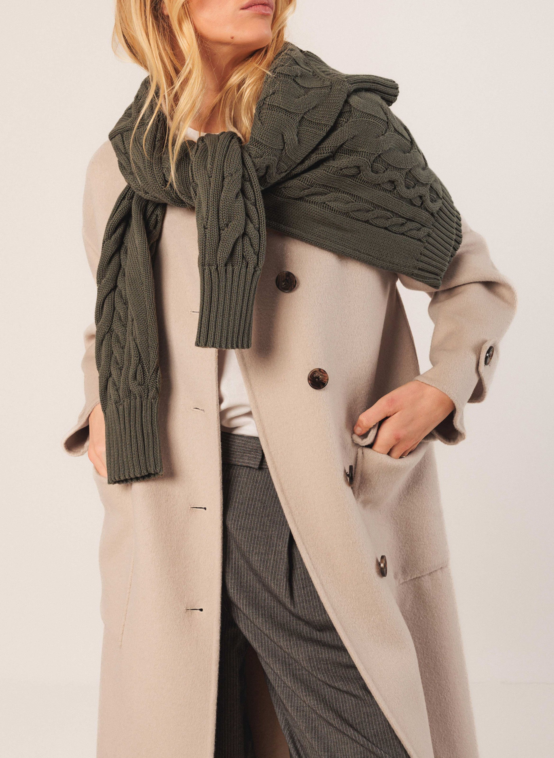 Manteau oversize col montant en laine mélangée INDI & COLD Argent