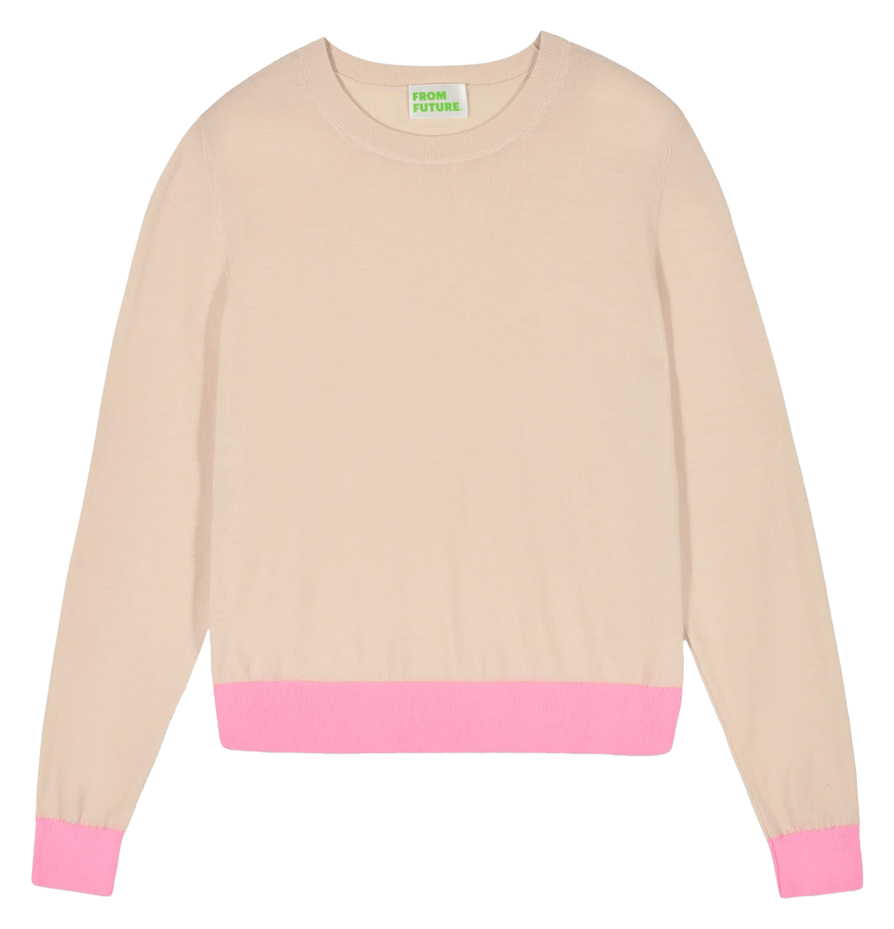 Trui met lange mouwen en bedrukte wol FROM FUTURE Beige