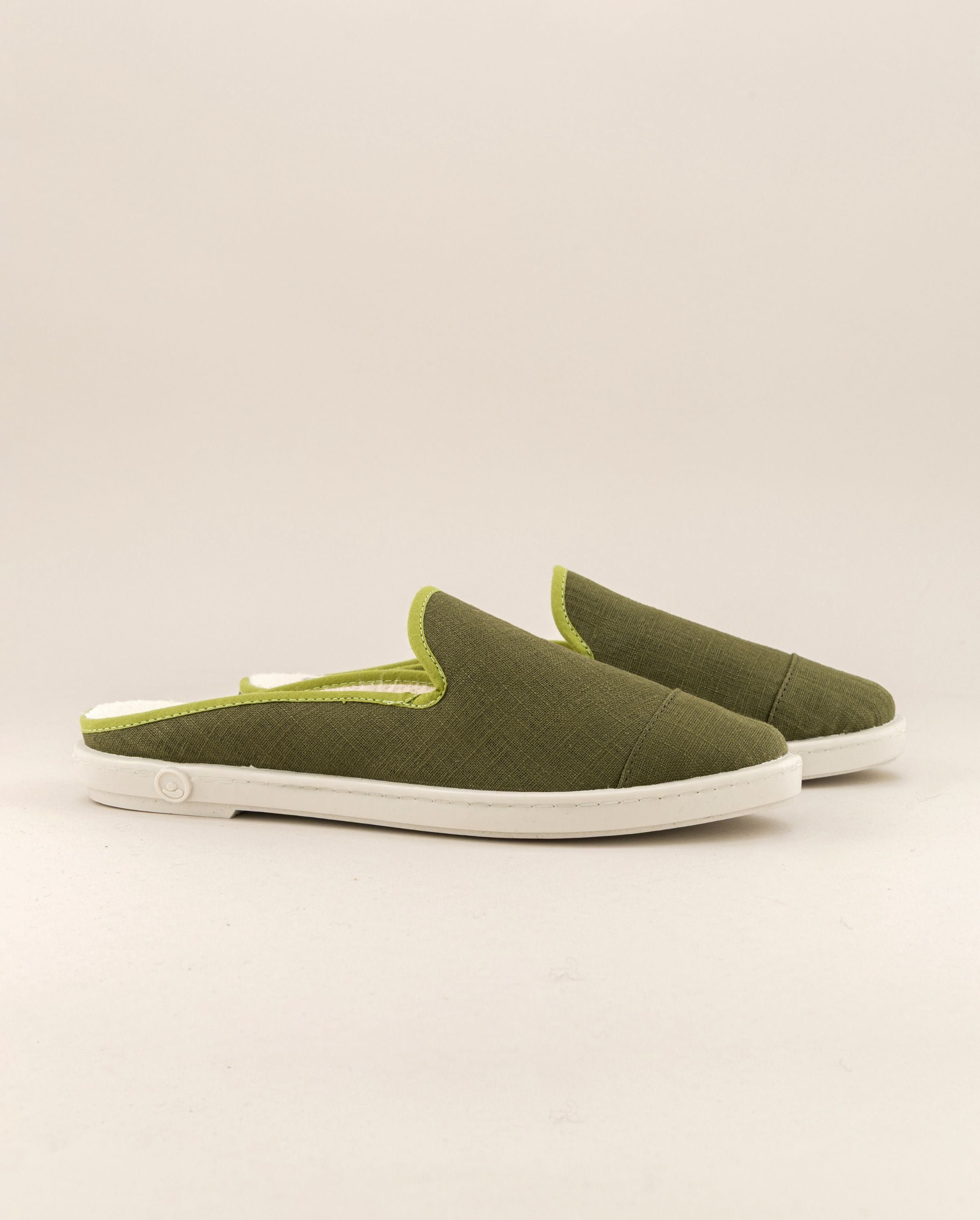 Women's linen mule, pistachio green ANGARDE Green
