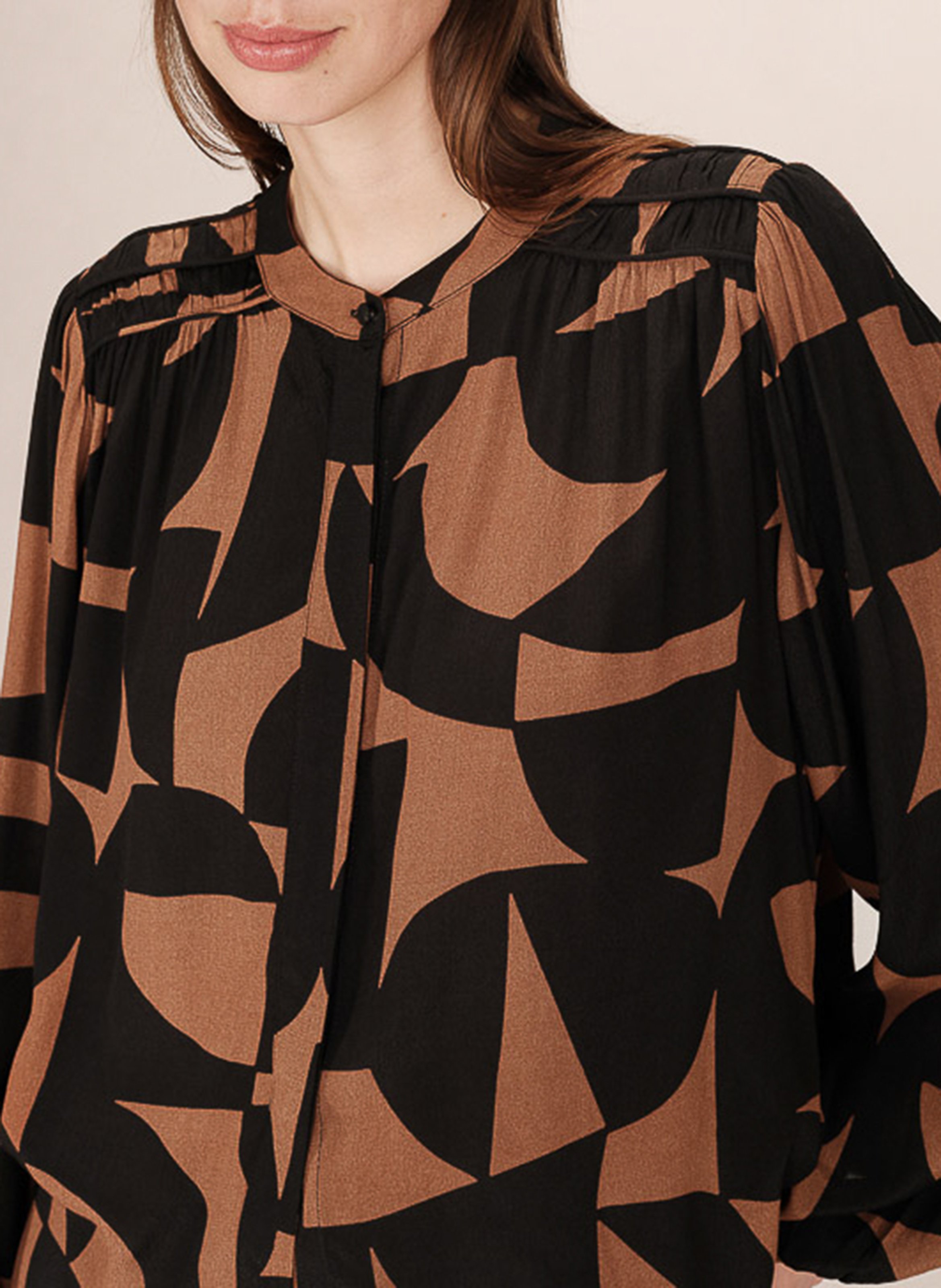 Straight printed blouse GRACE ET MILA Brown