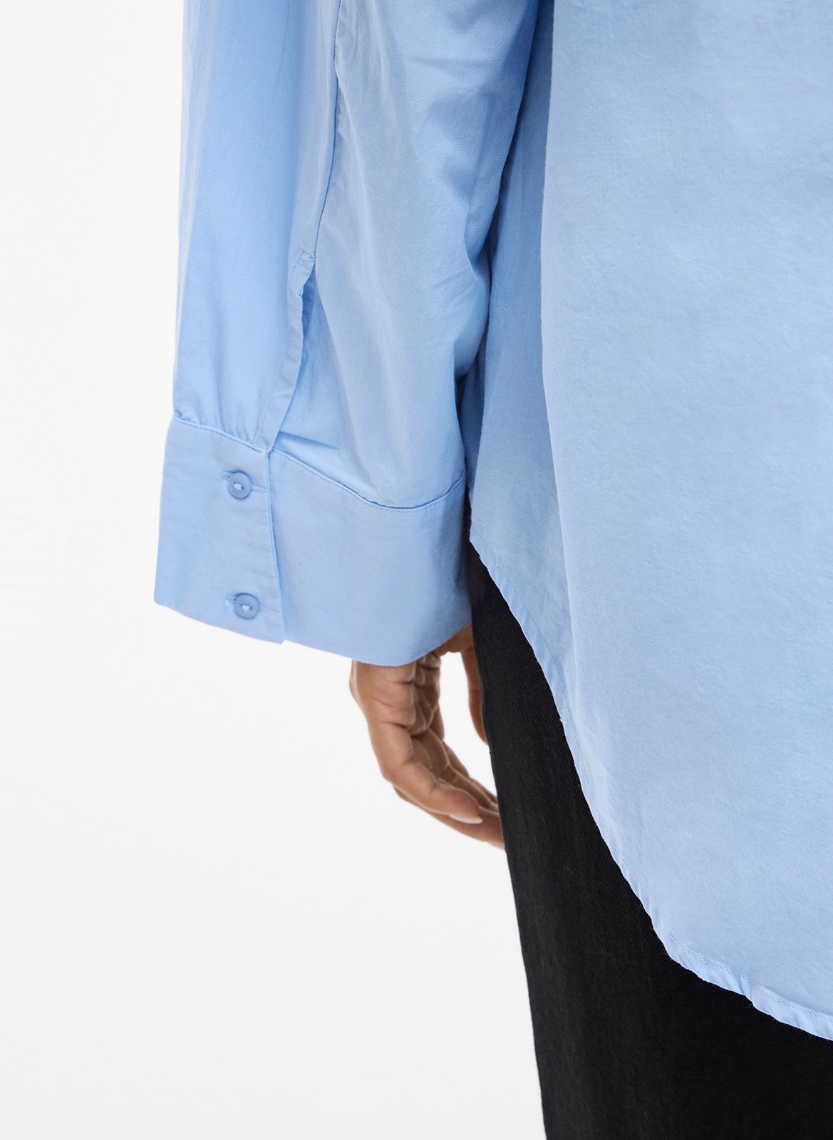 Chemise col classique en coton VILA Bleu