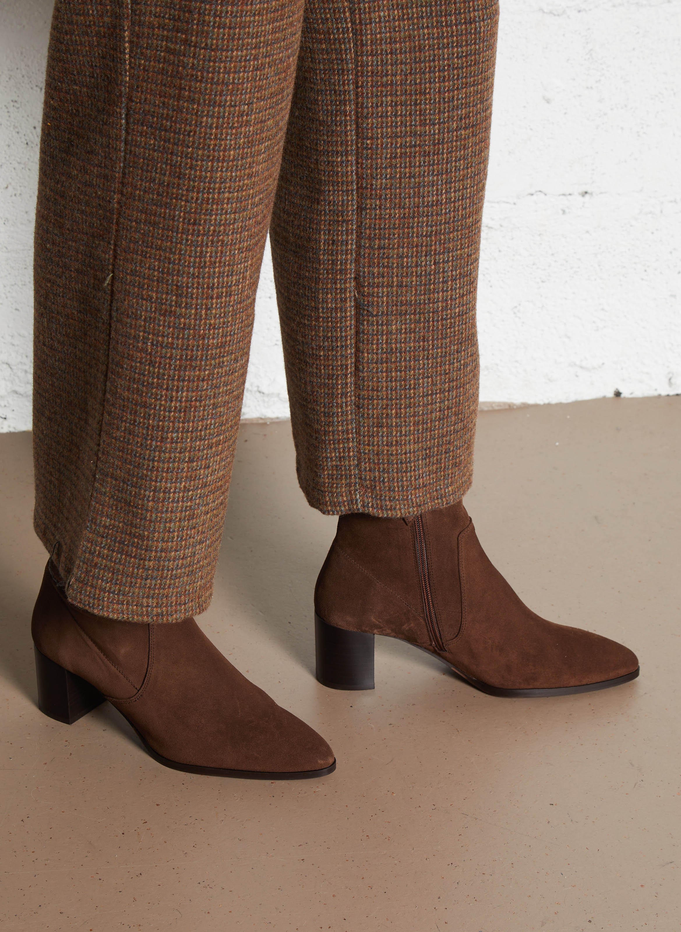 Bottines à talons en cuir RIVECOUR Marron