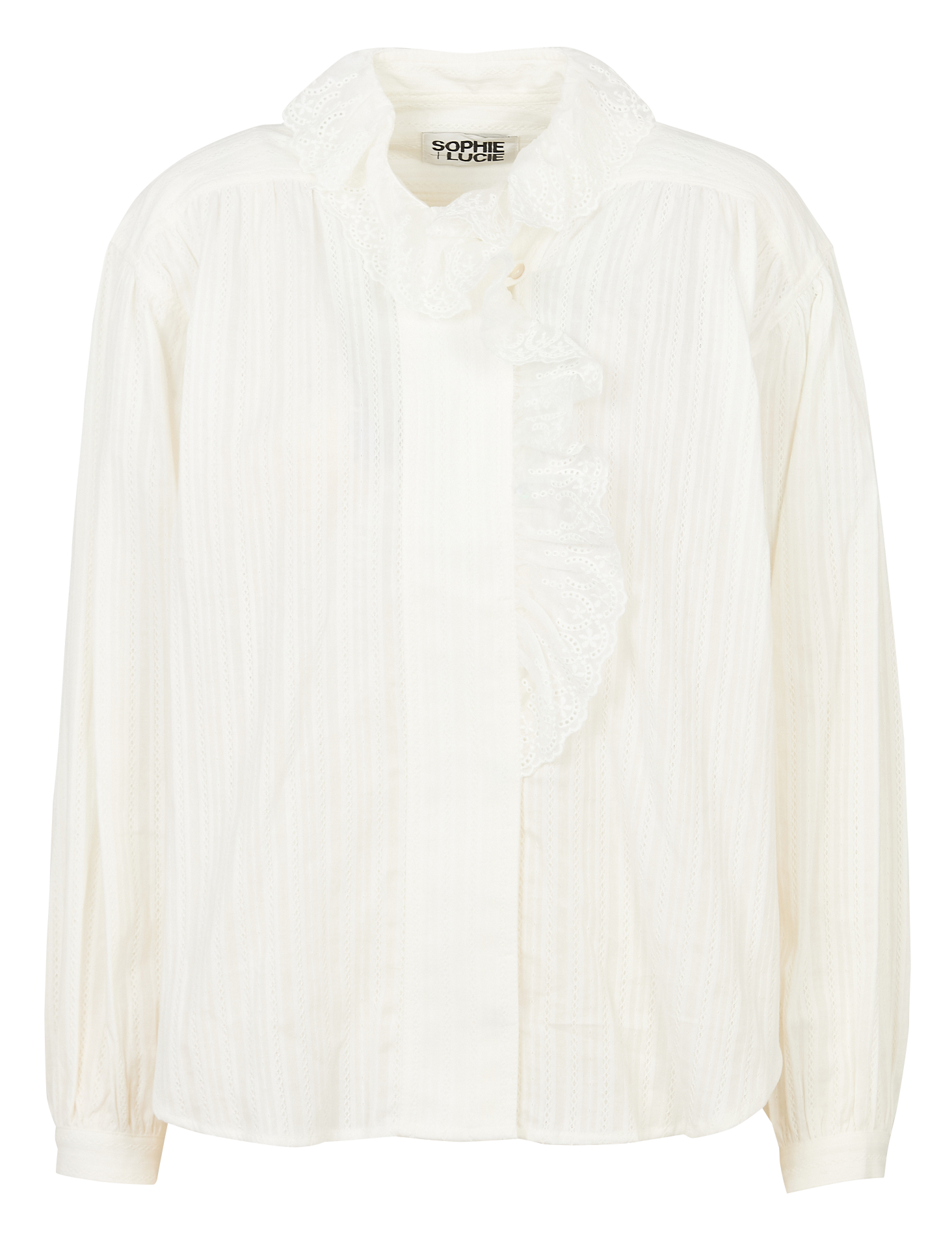 Cotton shirt with ruffled collar SOPHIE+LUCIE Beige
