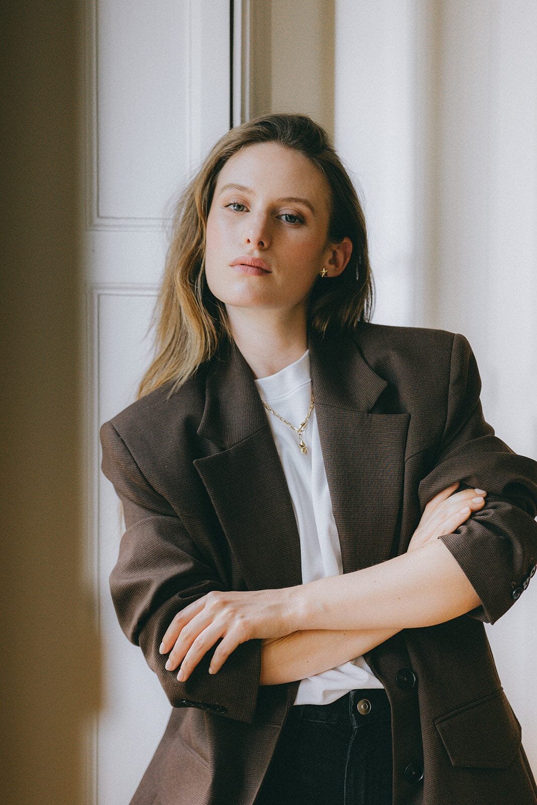 Small star stud earrings silver plated MONSIEUR SIMONE Silver