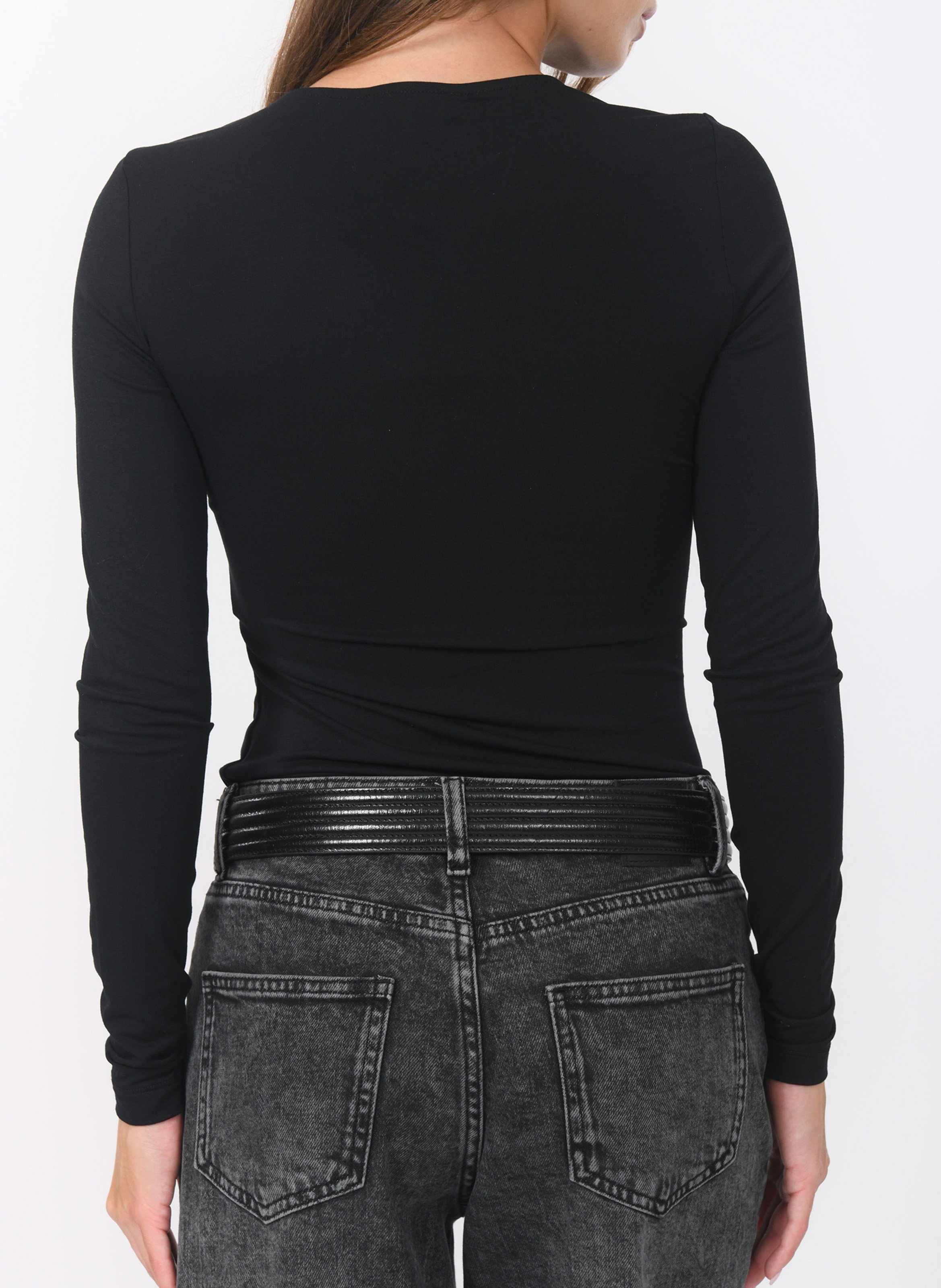 Aansluitende top met ronde hals KOOKAI Zwart