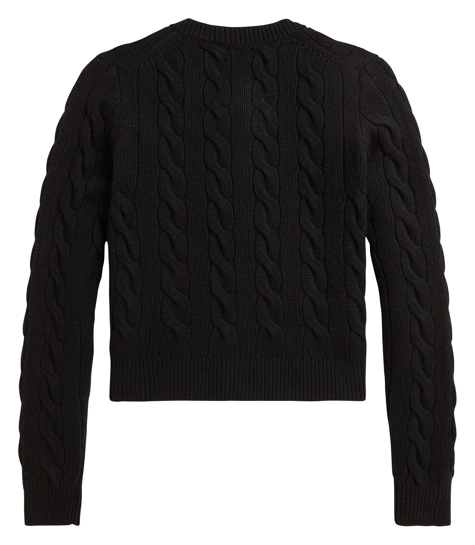 Gilet col rond en laine mélangée POLO RALPH LAUREN Noir