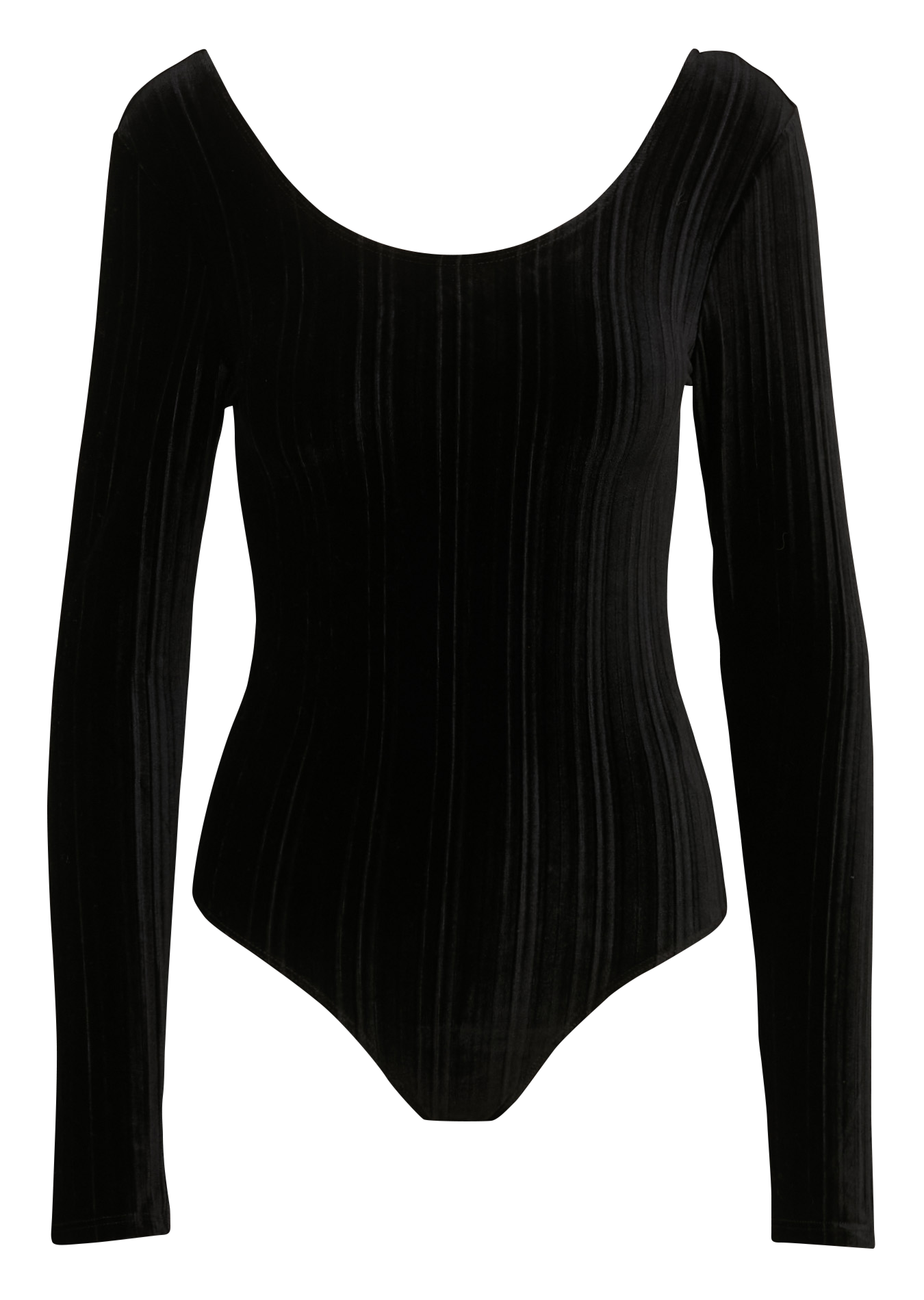 Round-neck velour bodysuit IKKS Black
