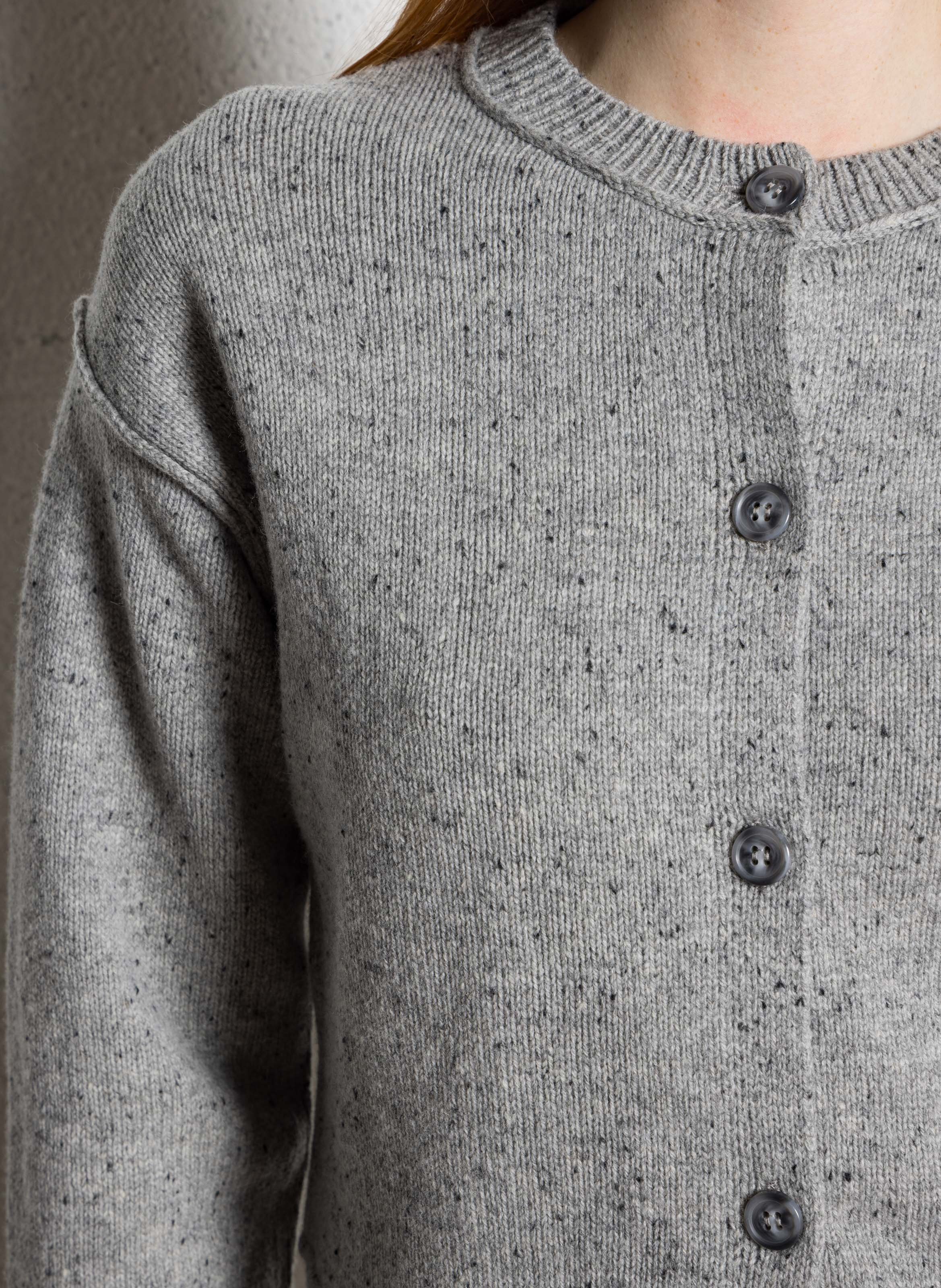 Gestippelde wollen korte cardigan MAISON 123 Grijs